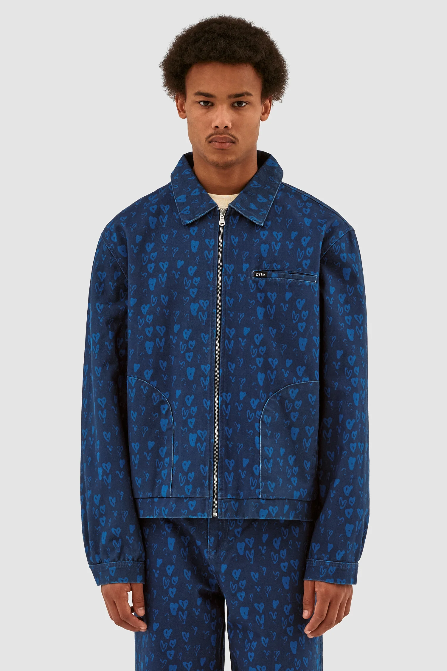 Veste Jean Allover Heart - Navy/Blue - Image 2