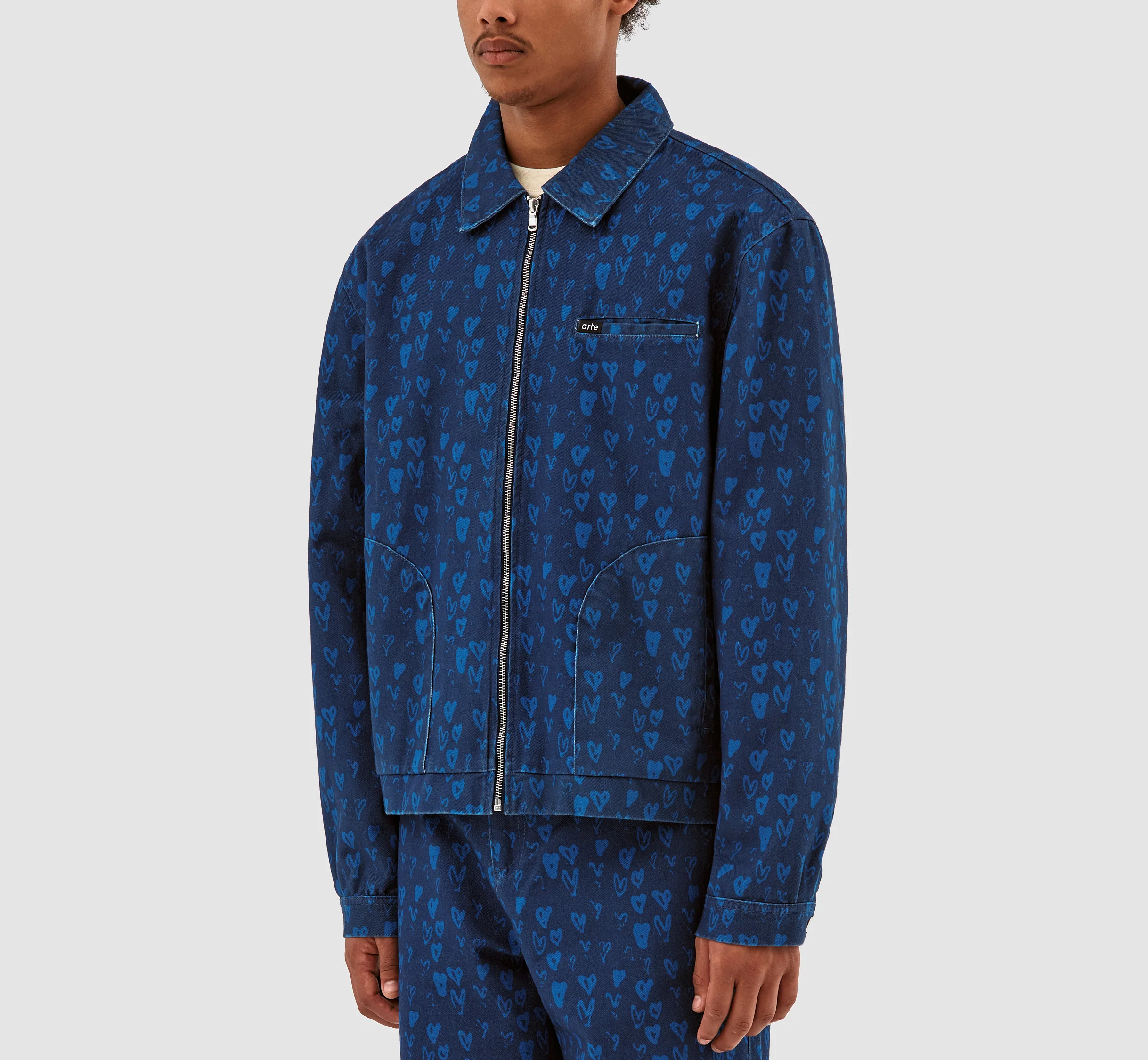 Veste Jean Allover Heart - Navy/Blue - Image 4