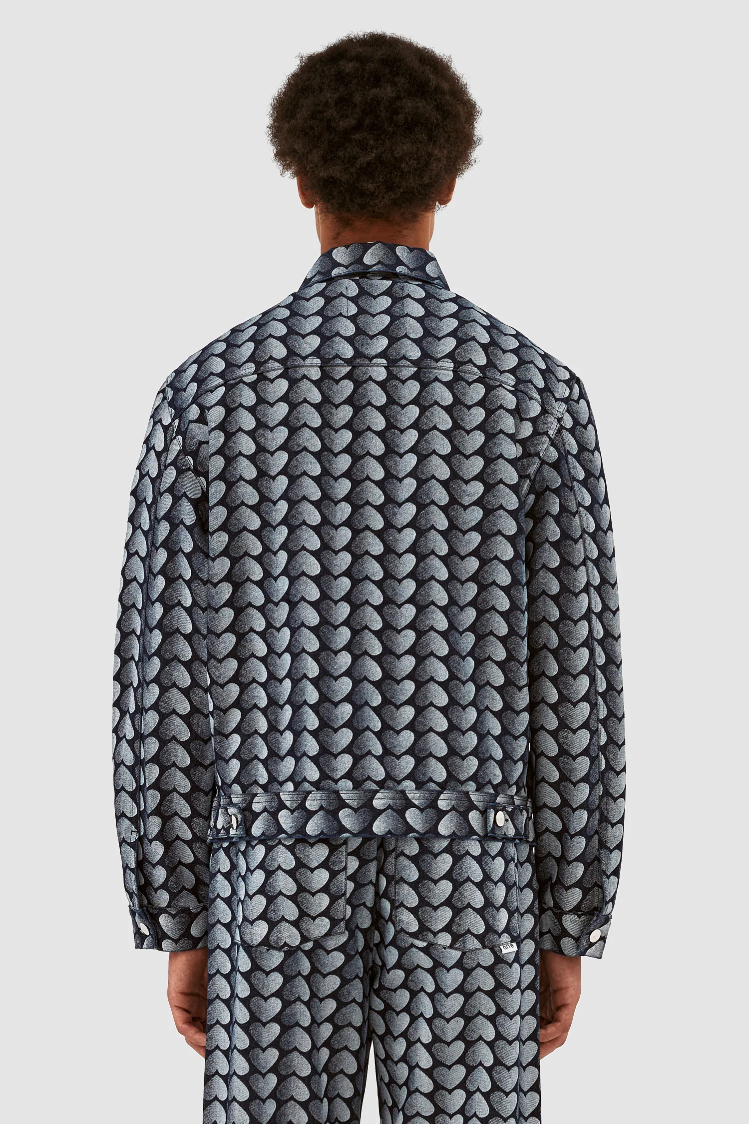 Veste Jean Allover Heart - Denim délavé - Image 3