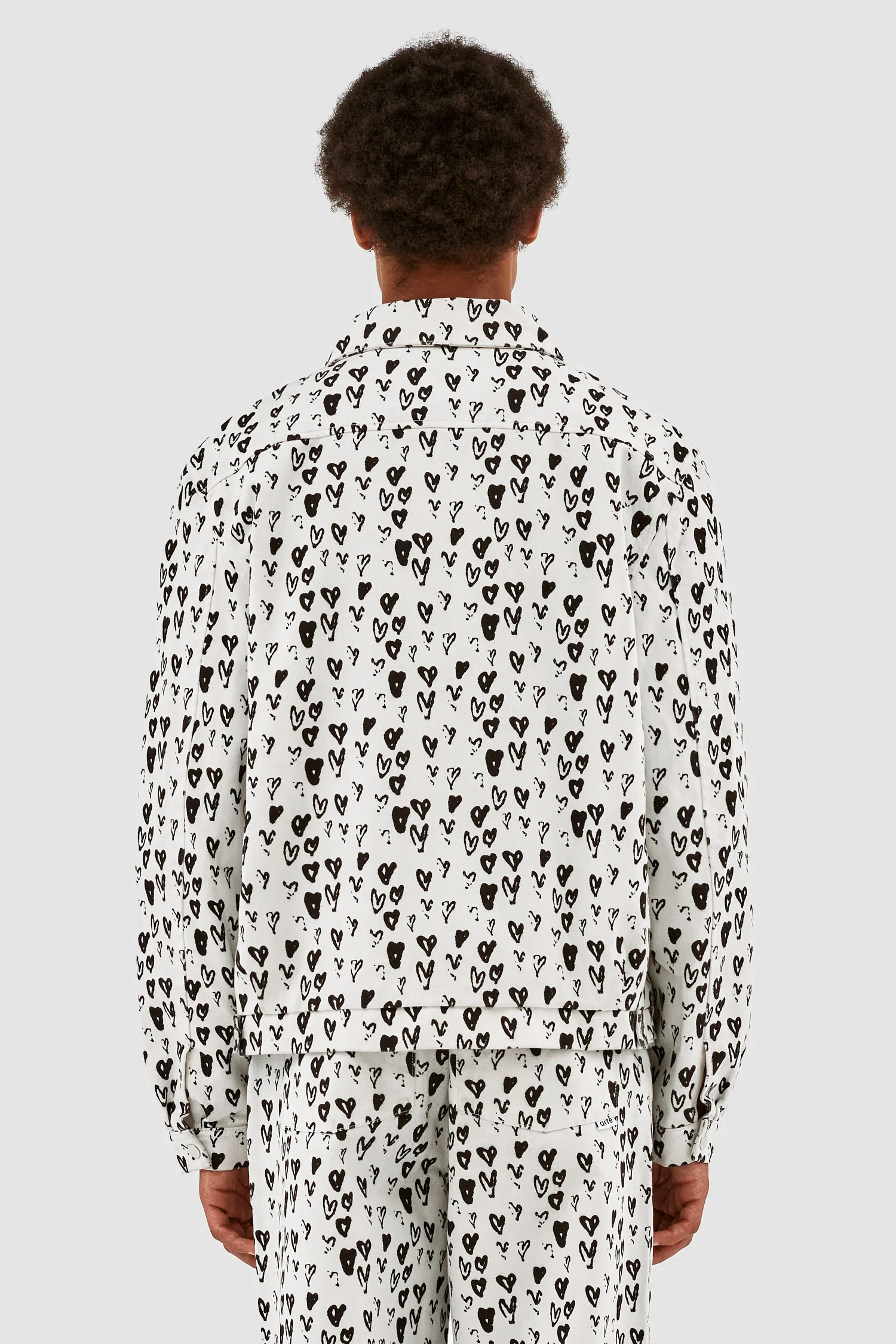 Veste Jean Allover Heart - Blanc/Noir - Image 3