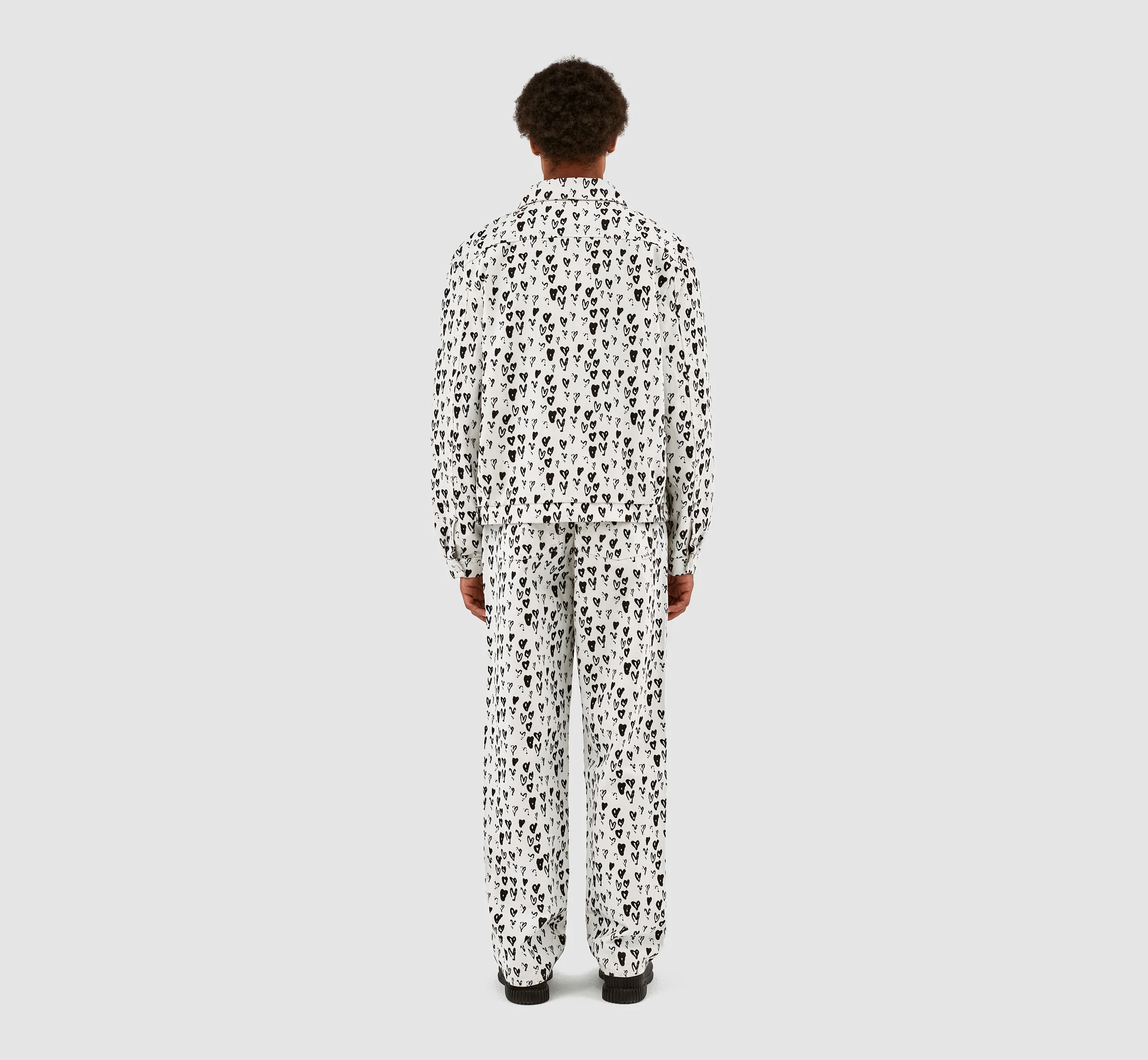 Veste Jean Allover Heart - Blanc/Noir - Image 7
