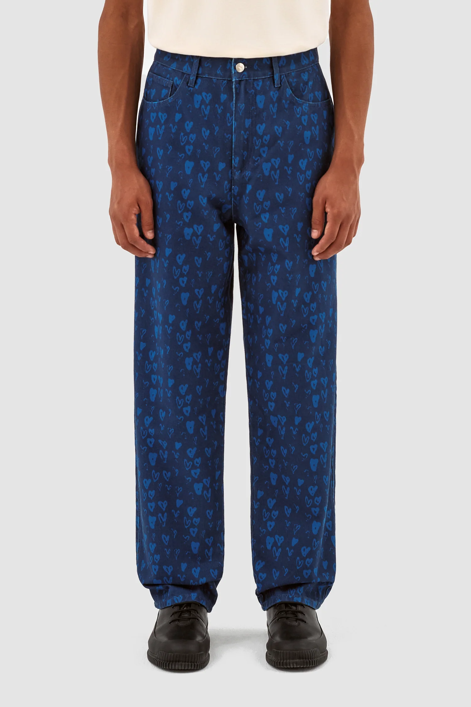 Pantalon Jean Allover Heart - Navy/Blue - Image 2