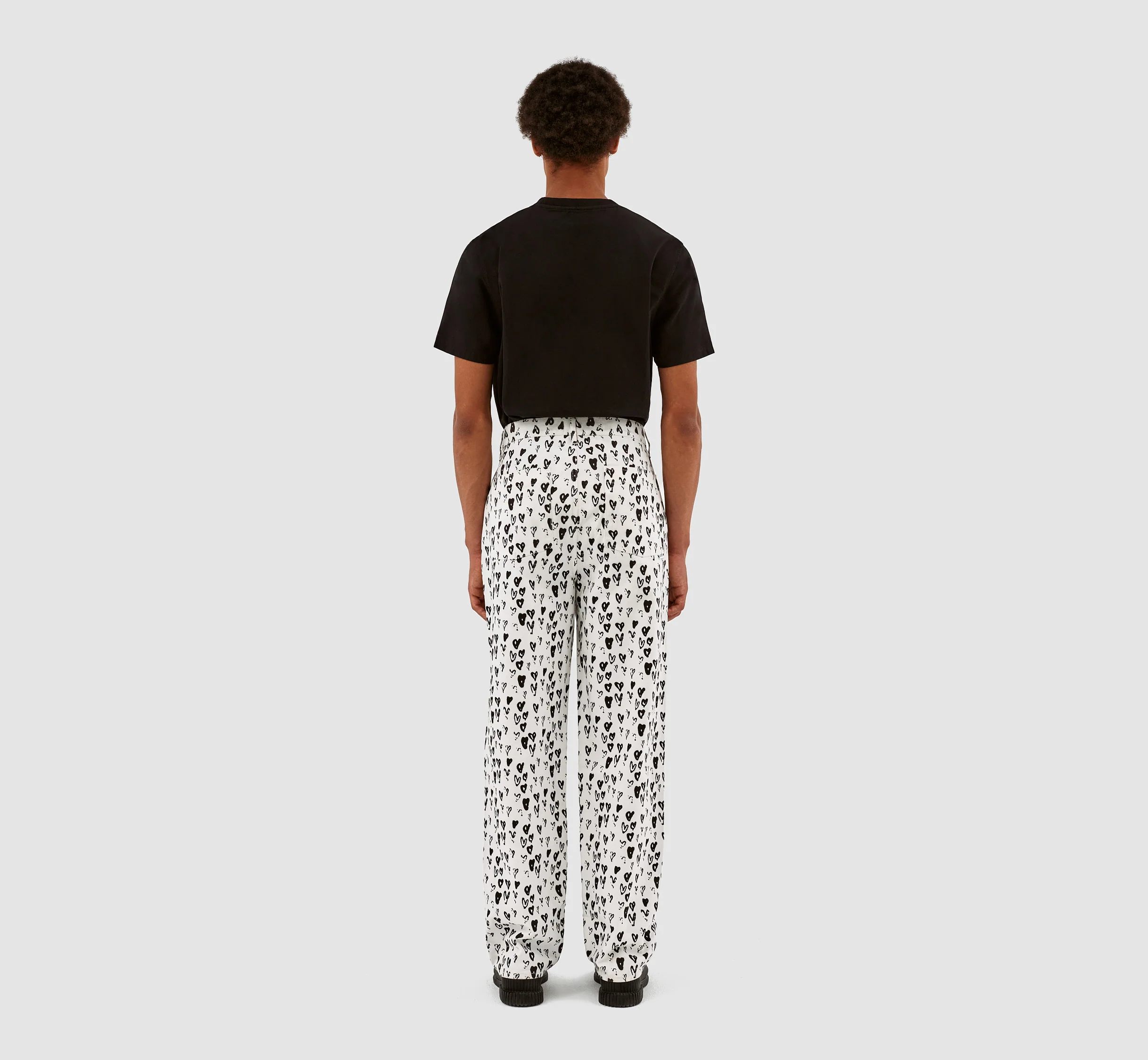 Pantalon Jean Allover Heart - Blanc/Noir - Image 7