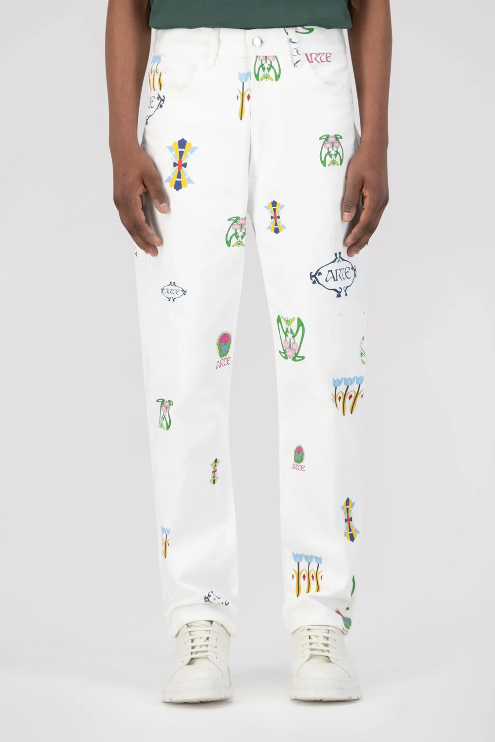 Pantalon Jean Logo - Blanc - NO ARCHIVE SALE