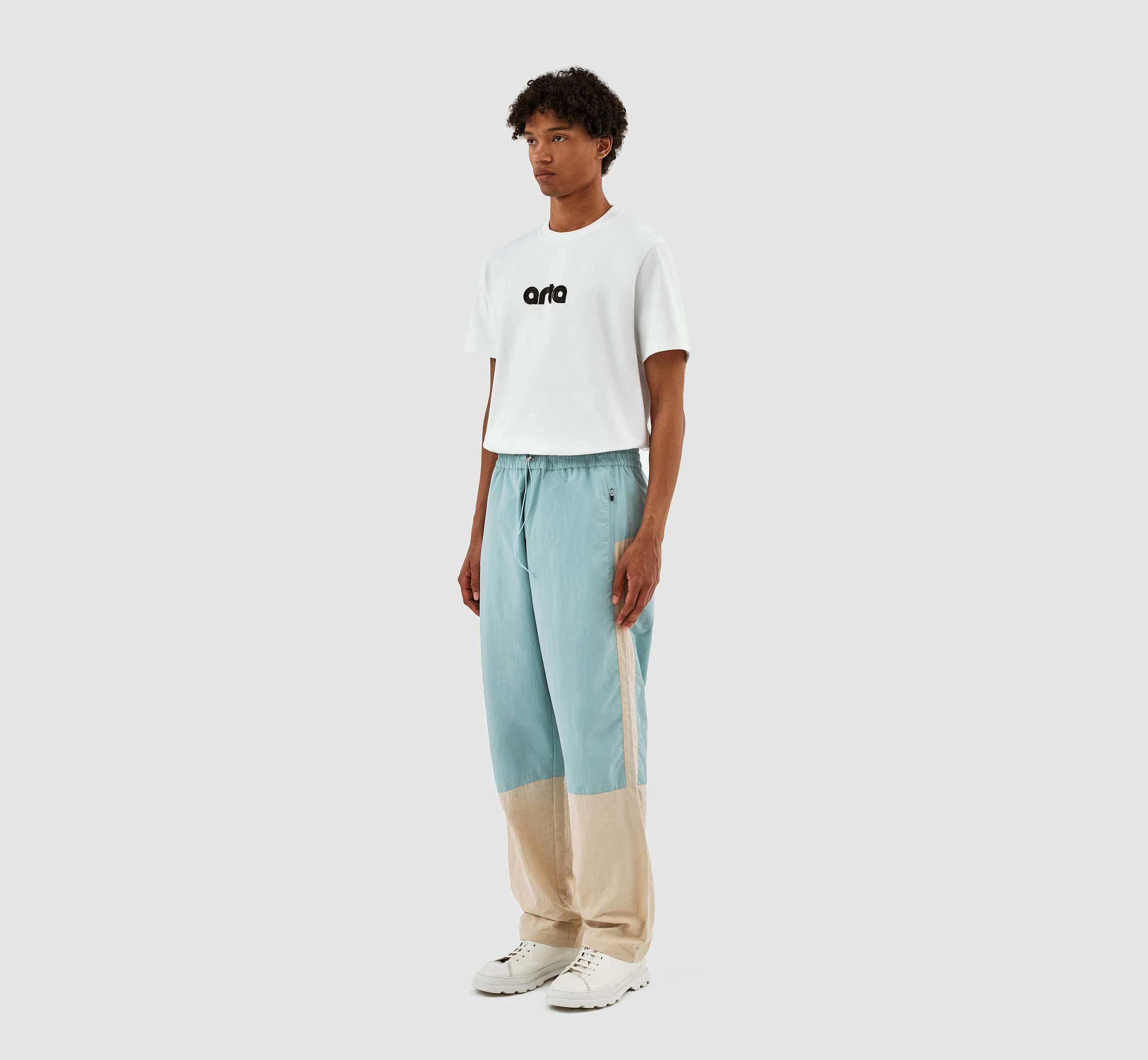 Pantalon Jeremy contrasté - Bleu clair/crème - Image 6