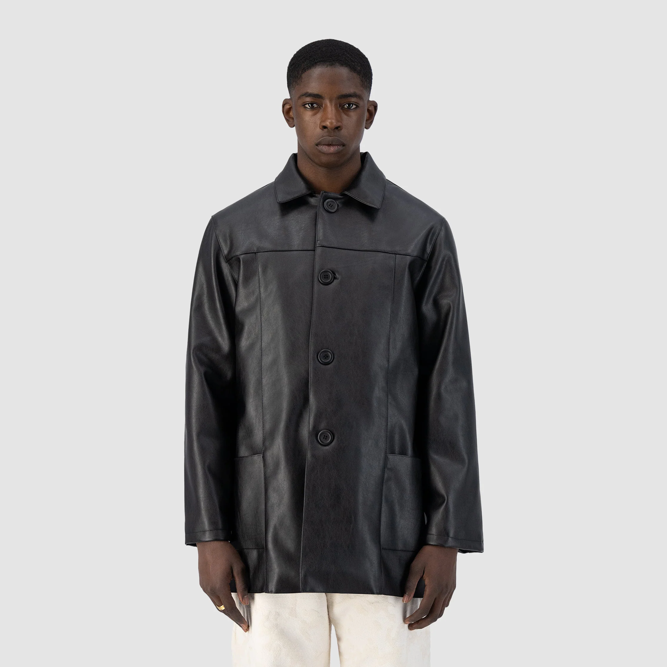 Veste en cuir Joe - Noir