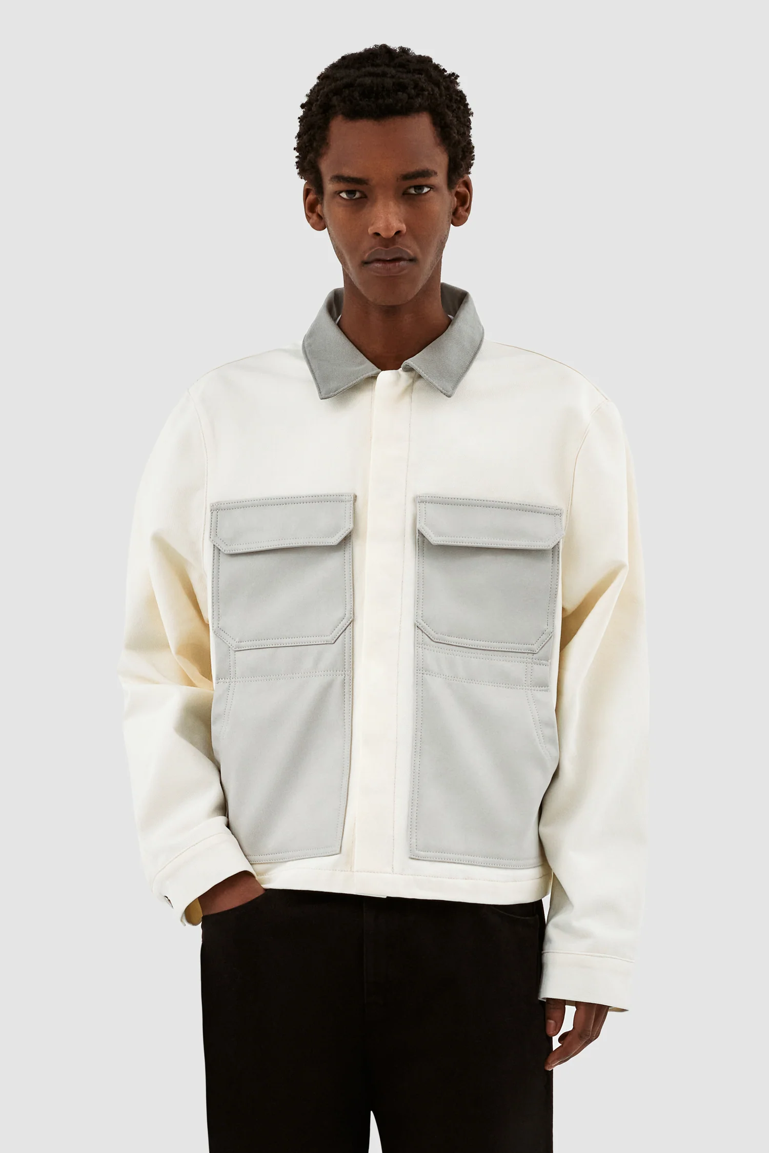 John Contrast Jacket - Crème/Gris - Image 2