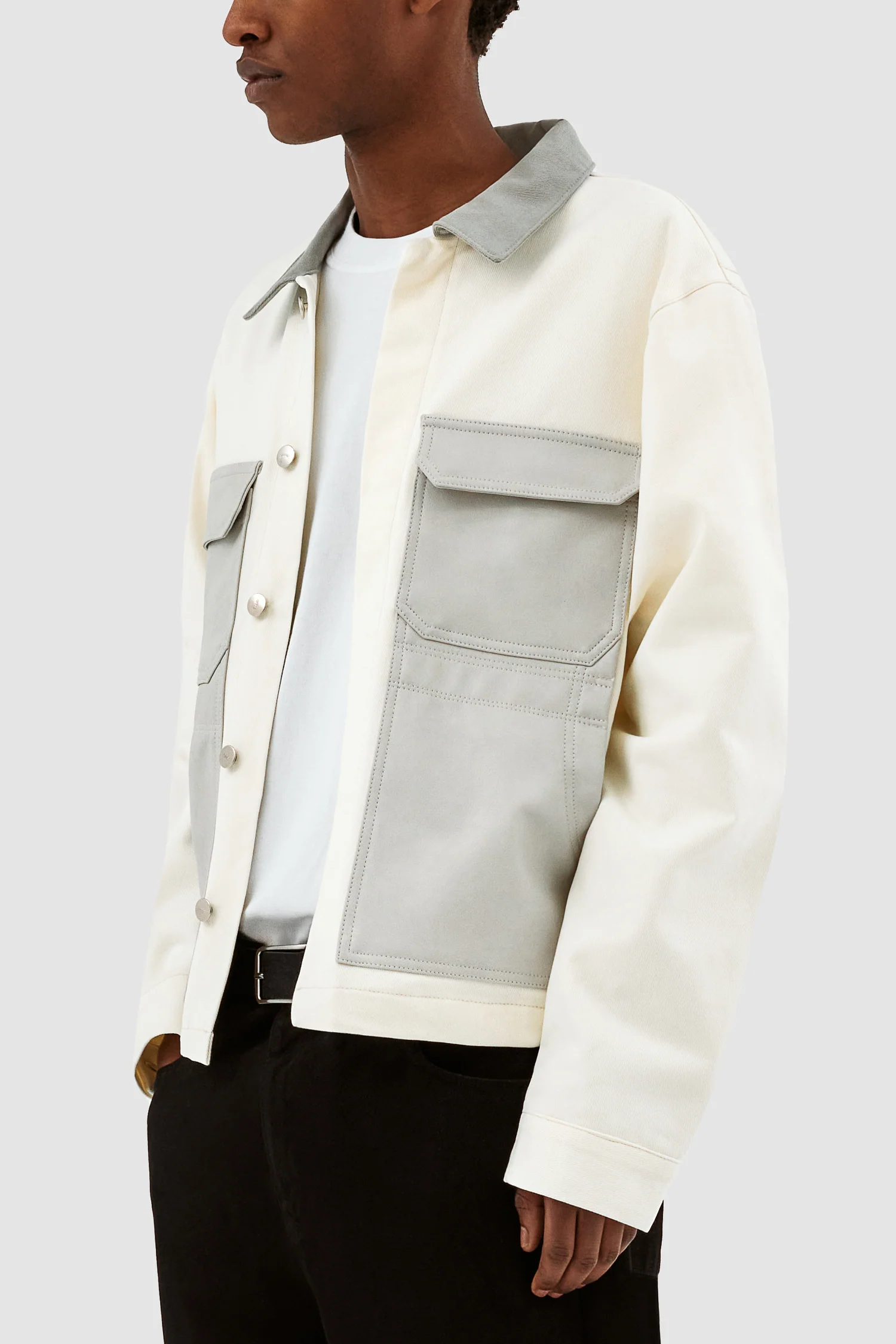 John Contrast Jacket - Crème/Gris - Image 7