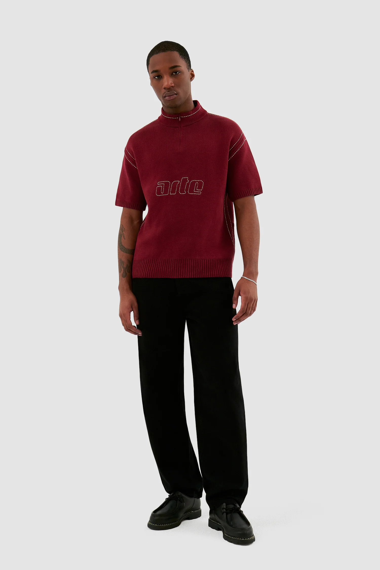Kane Logo Knit - Bordeaux - Image 4