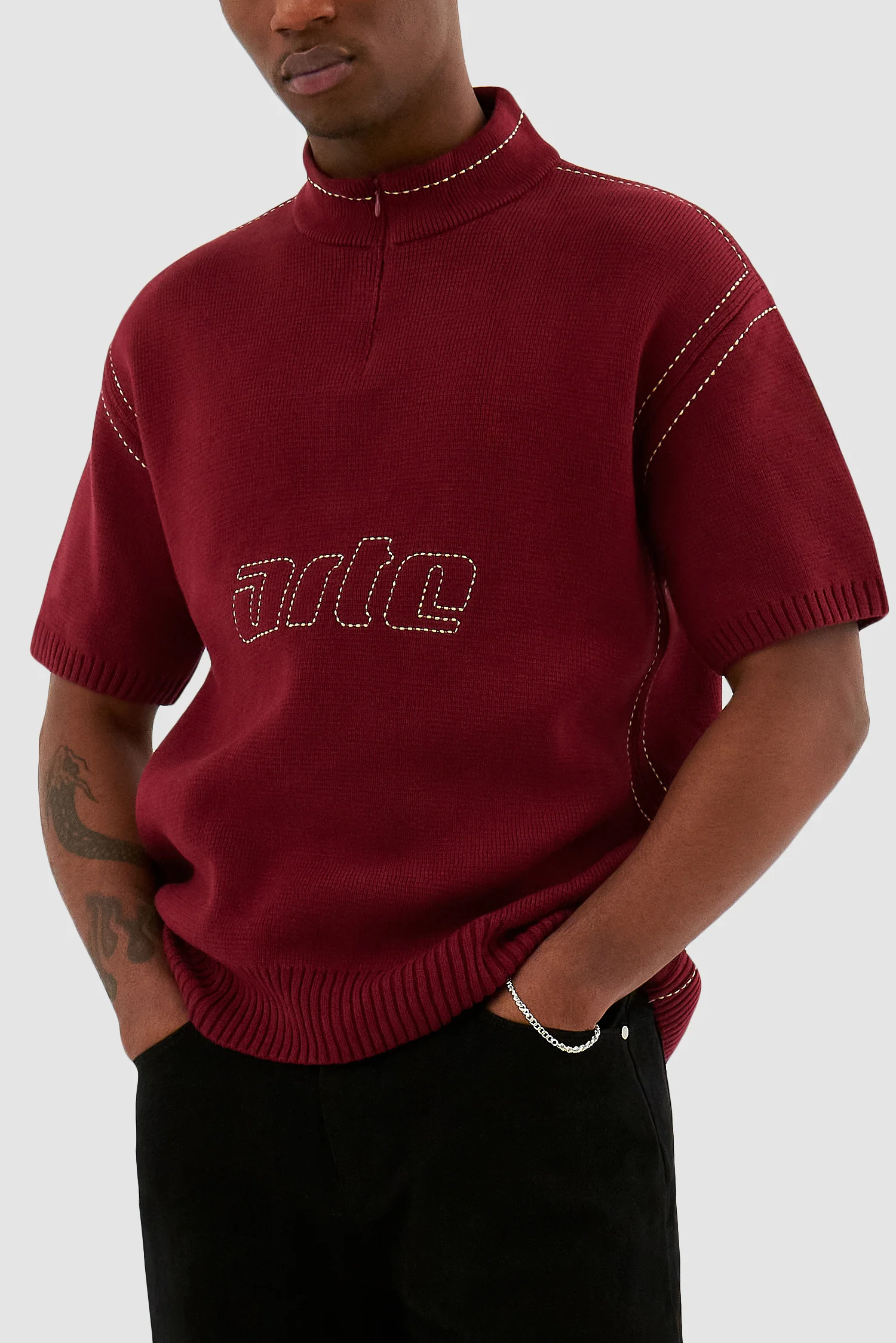 Kane Logo Knit - Bordeaux - Image 7