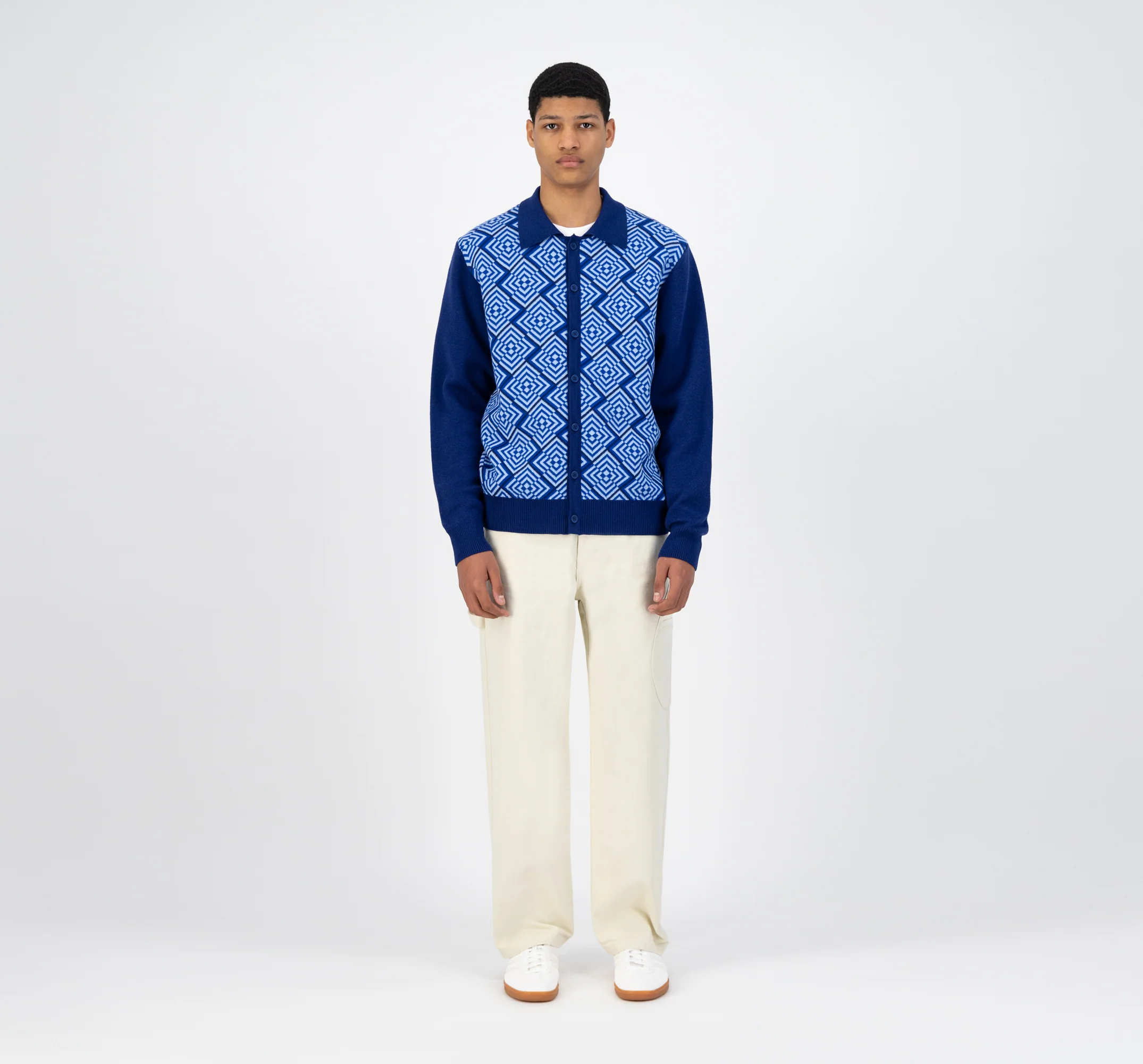 Cardigan en maille Karp - Bleu - Image 3