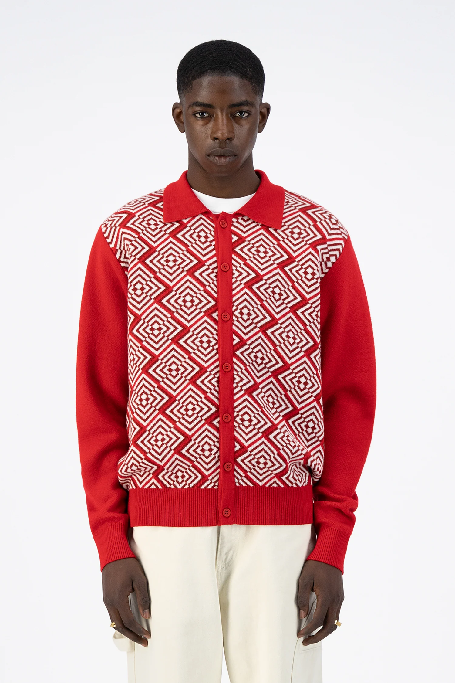 Cardigan en tricot Karp - Rouge - Image 2