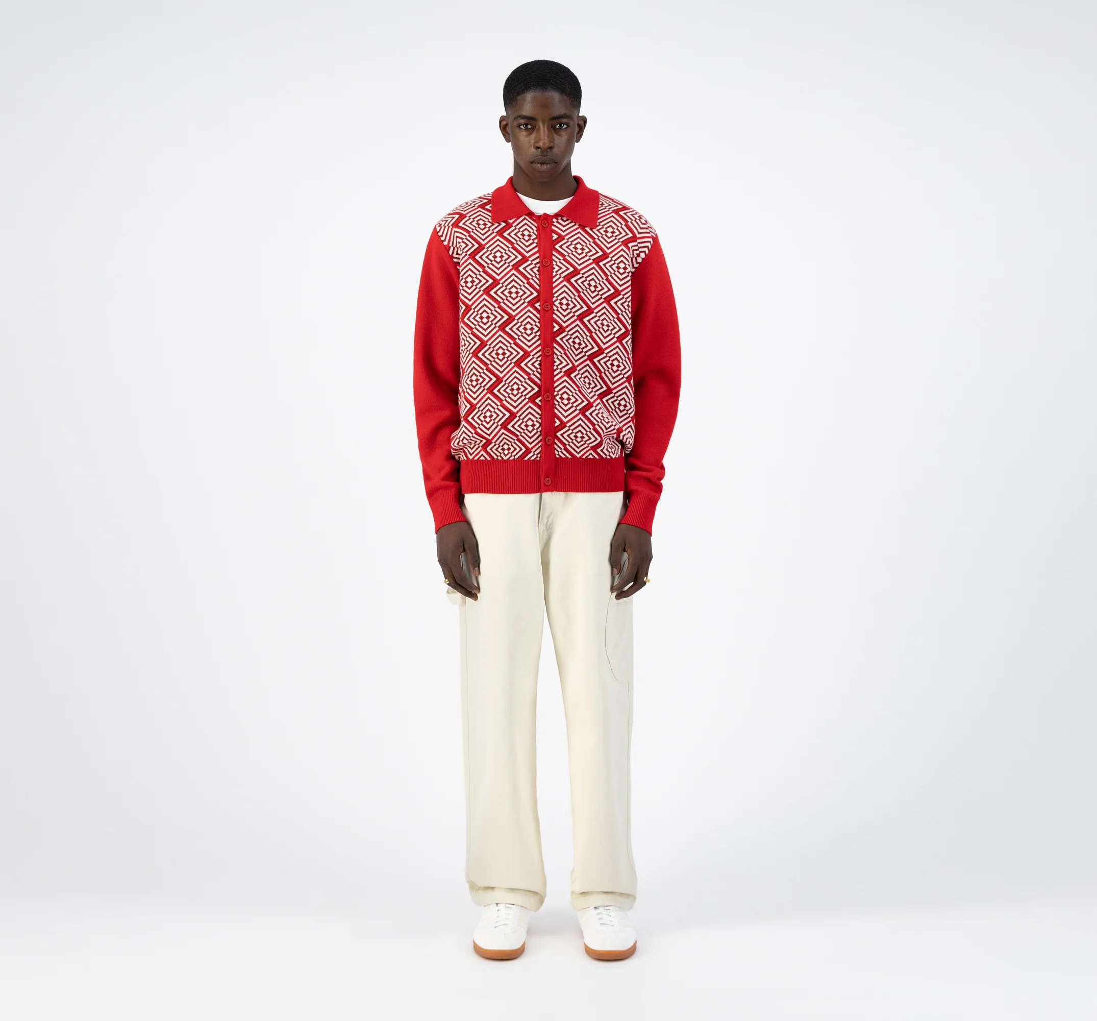 Cardigan en tricot Karp - Rouge - Image 4
