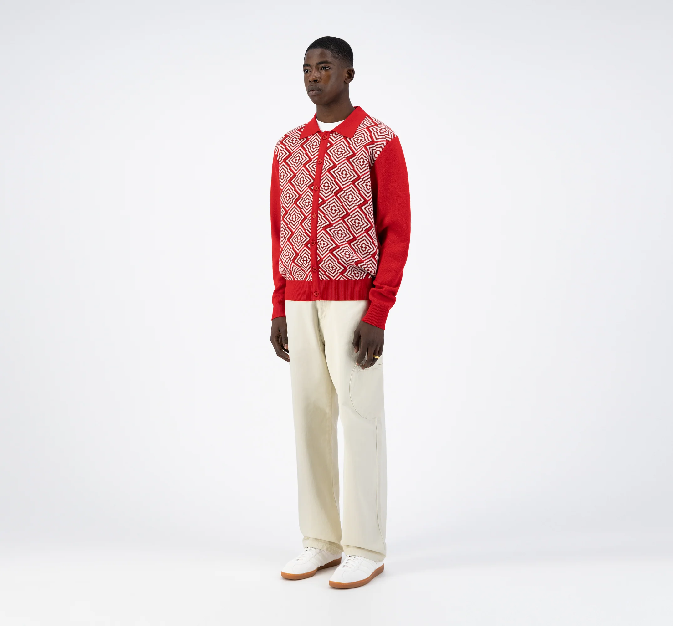 Cardigan en tricot Karp - Rouge - Image 5