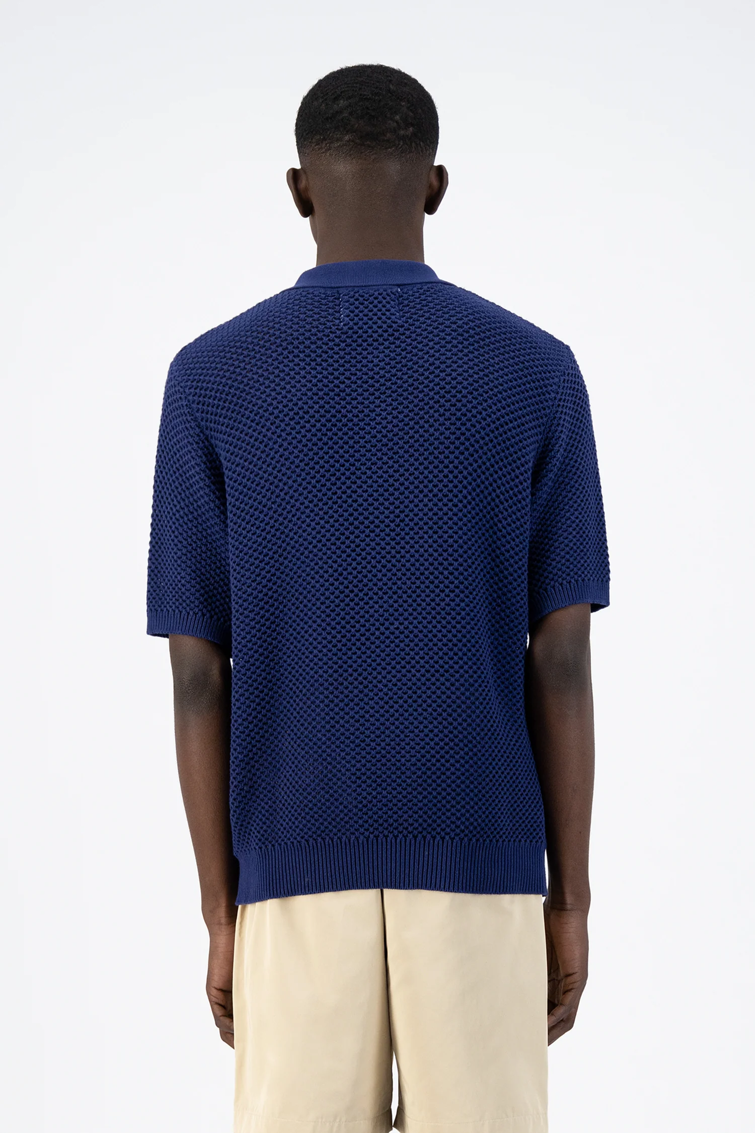 Polo en tricot Kiewic - Marine - Image 3
