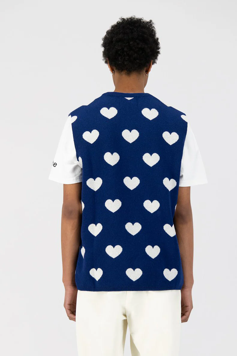 Klimt Heart Knit - Bleu/Blanc - Image 2