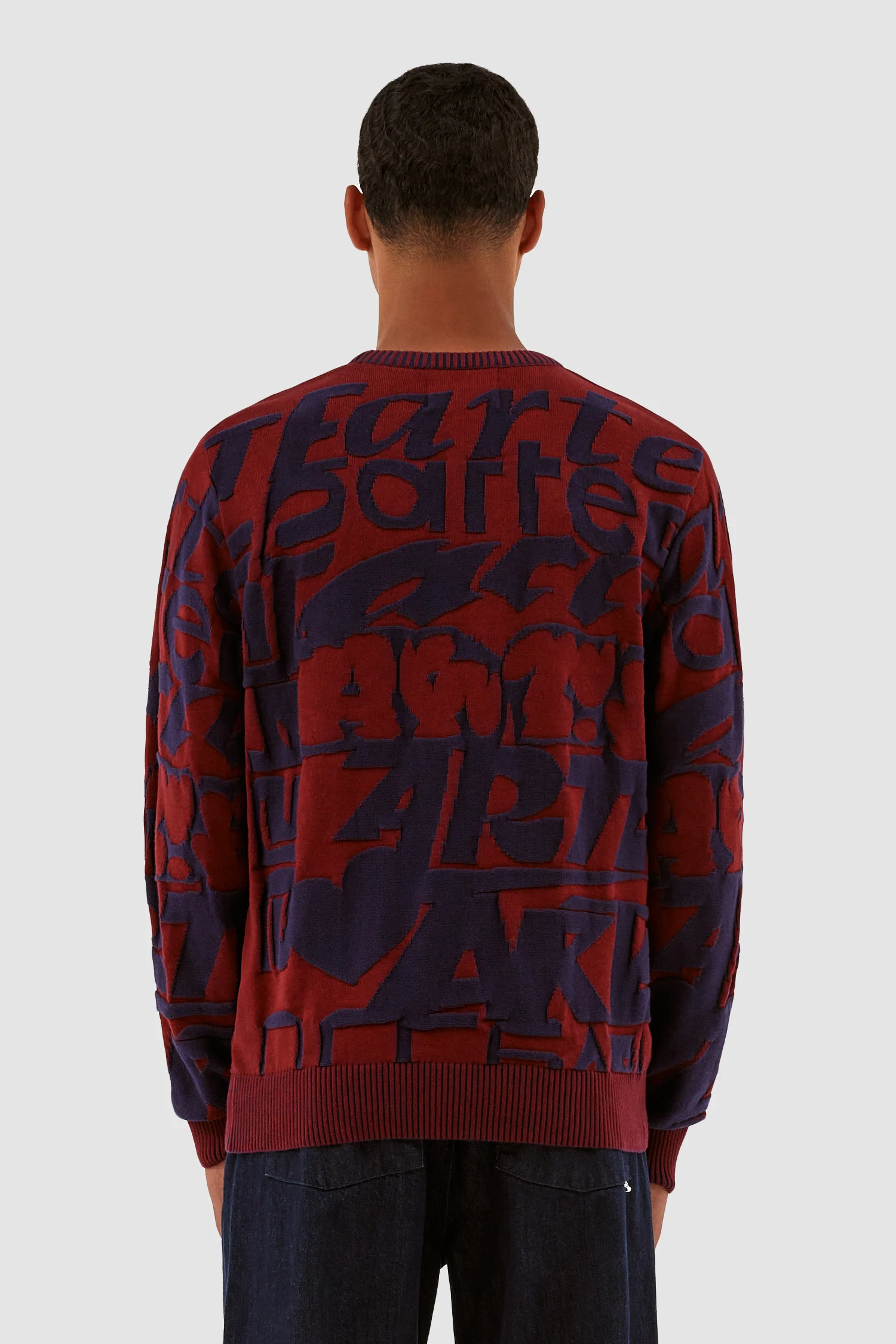Kobe Allover Tag Knit - Bordeaux/Navy - Image 3