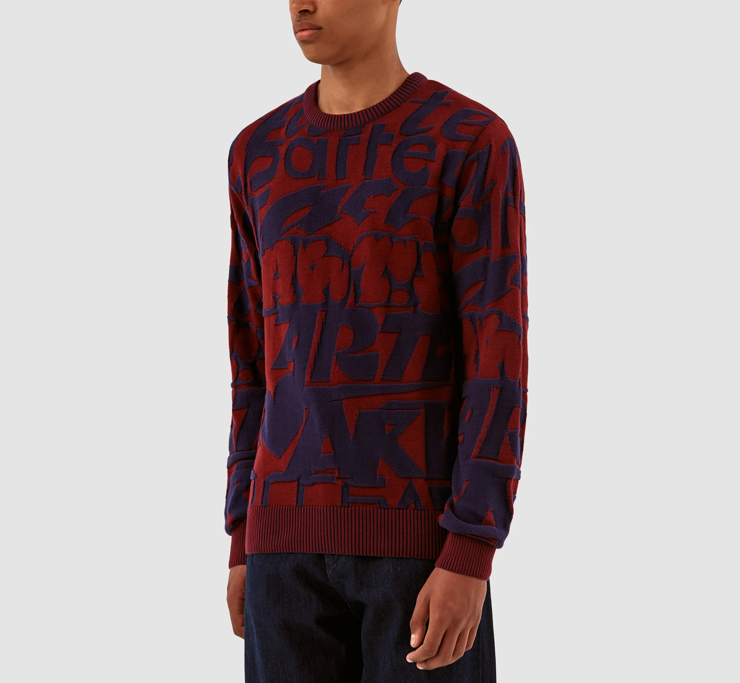Kobe Allover Tag Knit - Bordeaux/Navy - Image 4