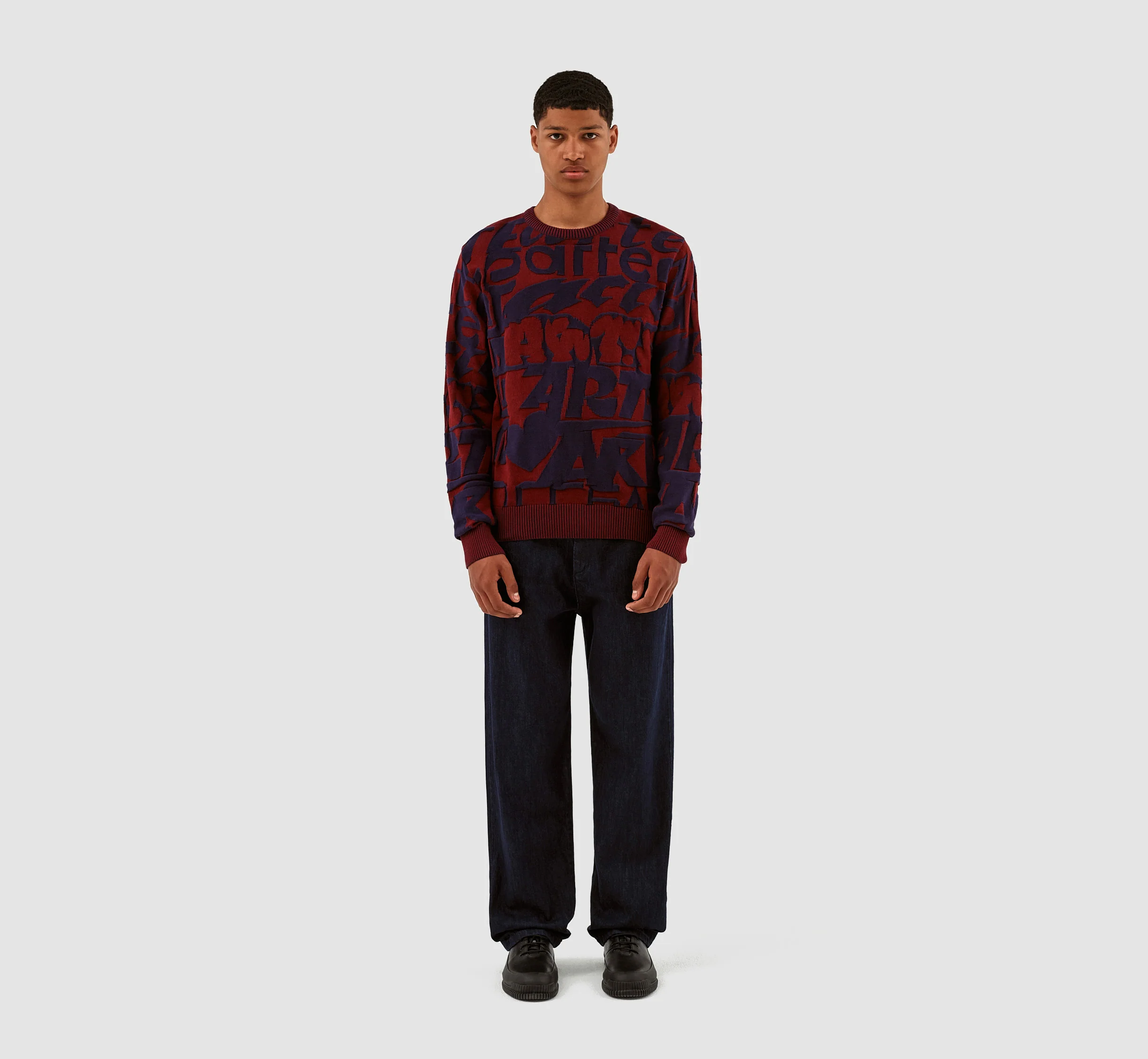 Kobe Allover Tag Knit - Bordeaux/Navy - Image 5
