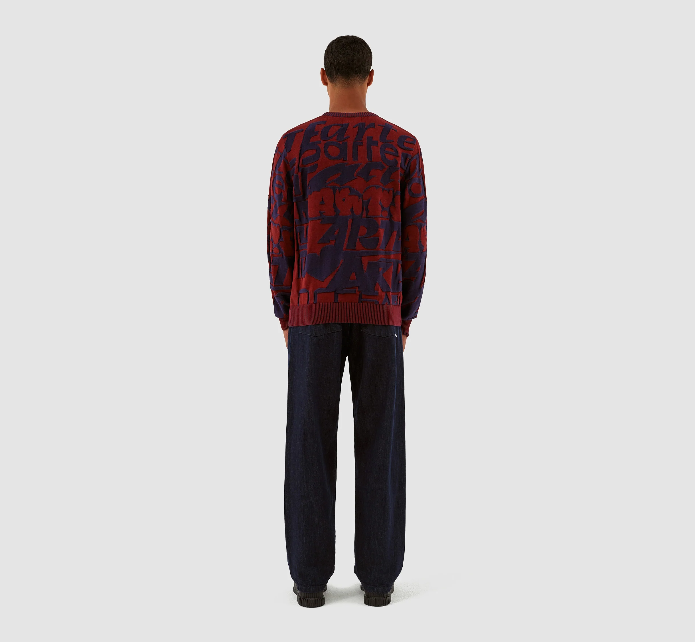 Kobe Allover Tag Knit - Bordeaux/Navy - Image 7