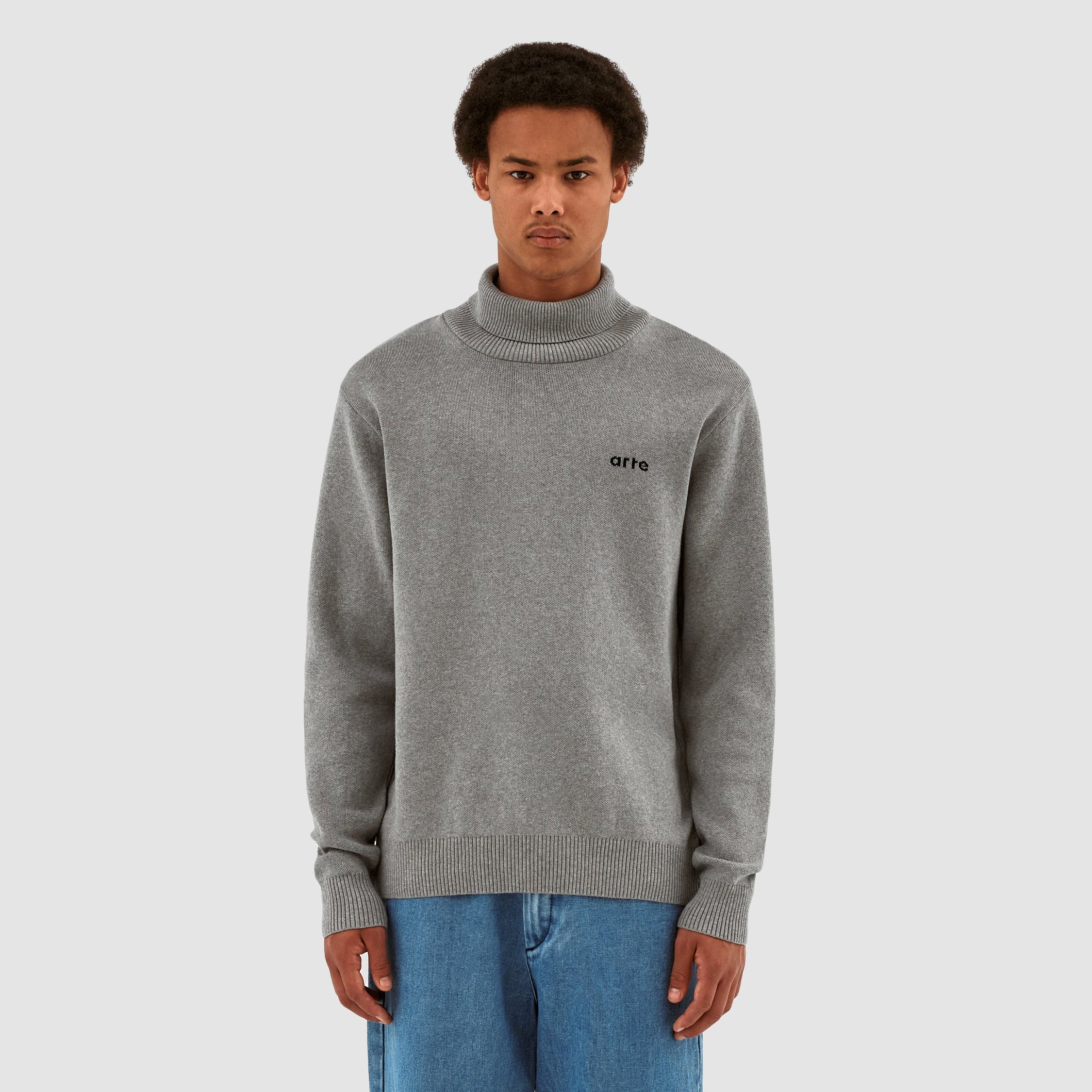 Pull à col roulé en tricot Kole - Gris