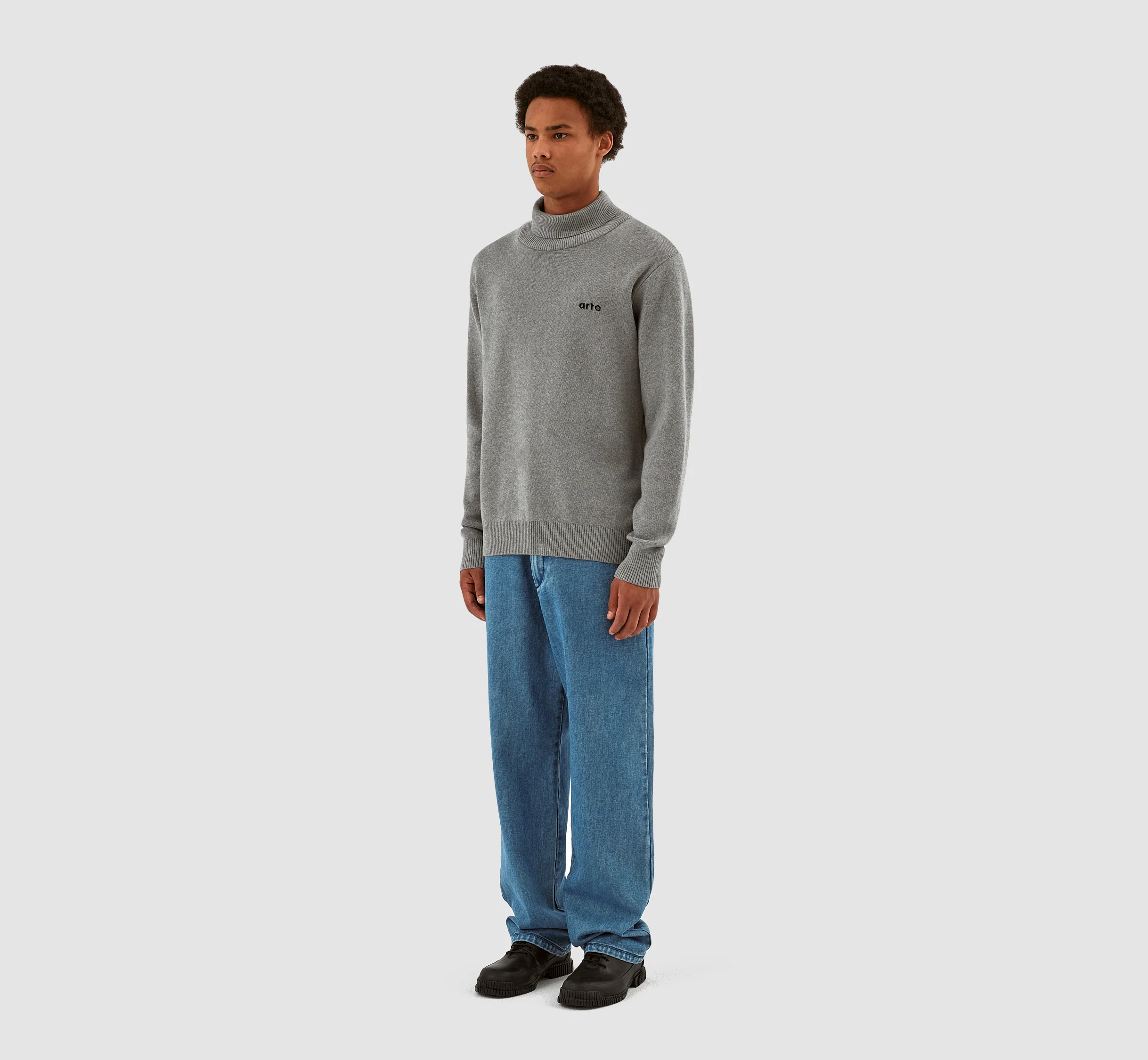 Pull à col roulé en tricot Kole - Gris - Image 6