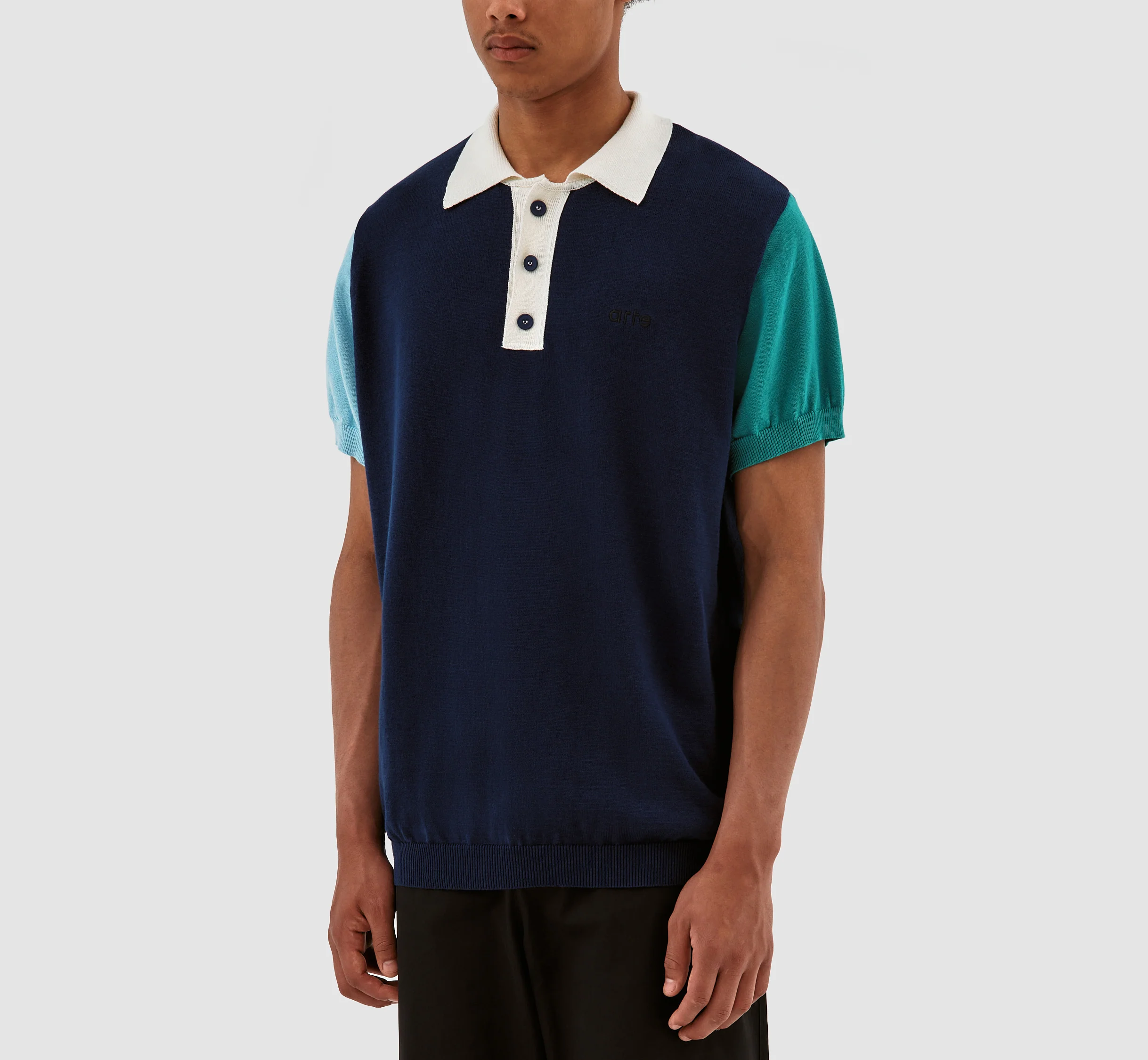 Polo contrasté Koren - Marine - Image 4