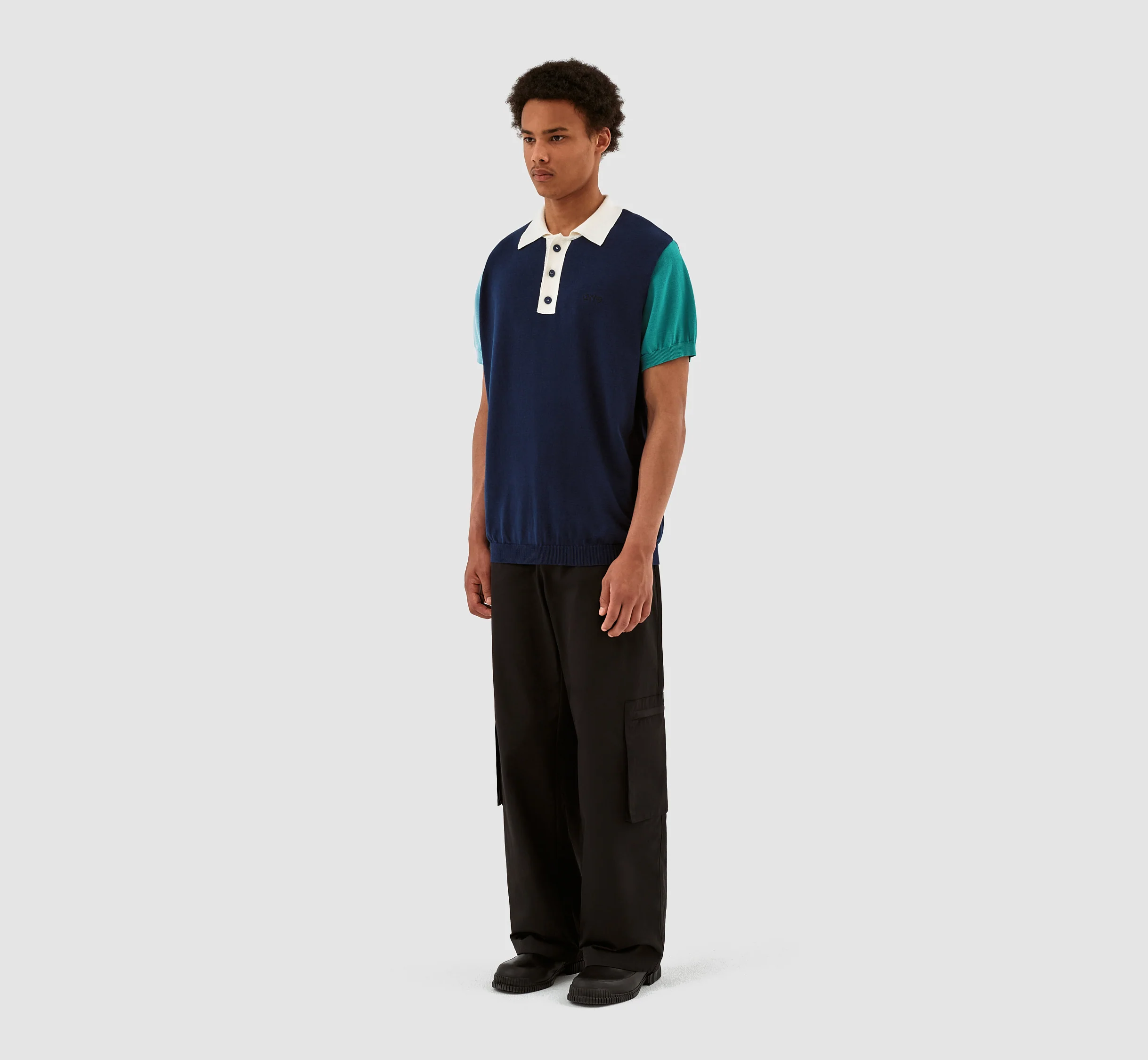 Polo contrasté Koren - Marine - Image 6