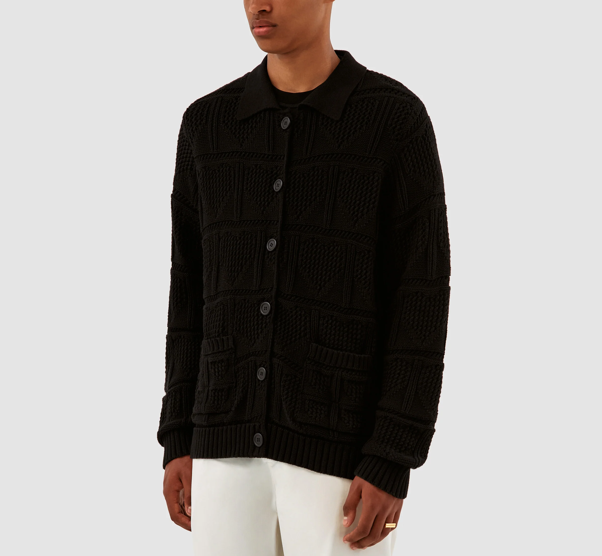 Cardigan croche Kyle - Noir - Image 4