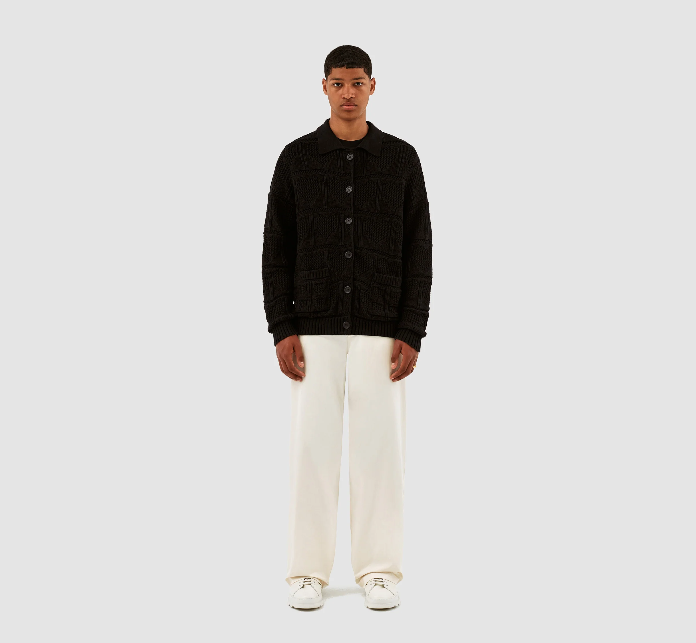 Cardigan croche Kyle - Noir - Image 5