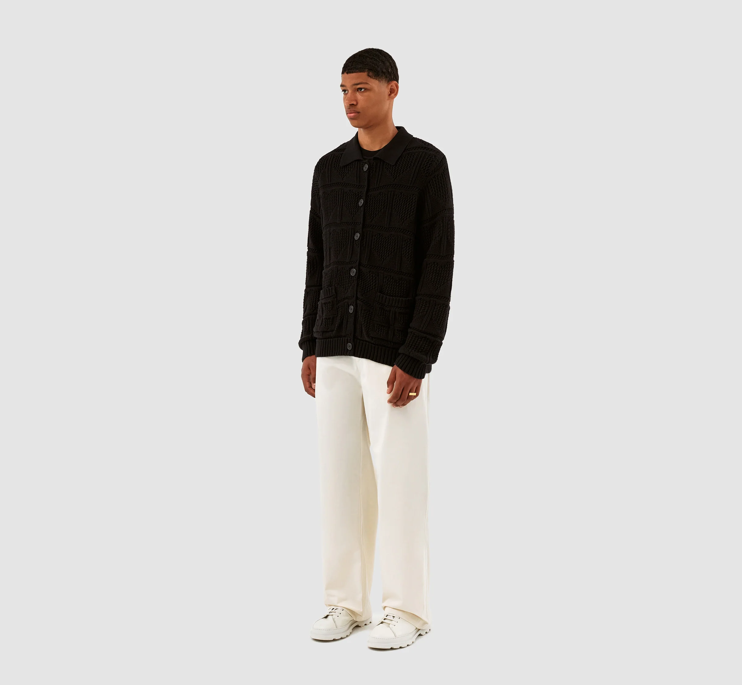 Cardigan croche Kyle - Noir - Image 6