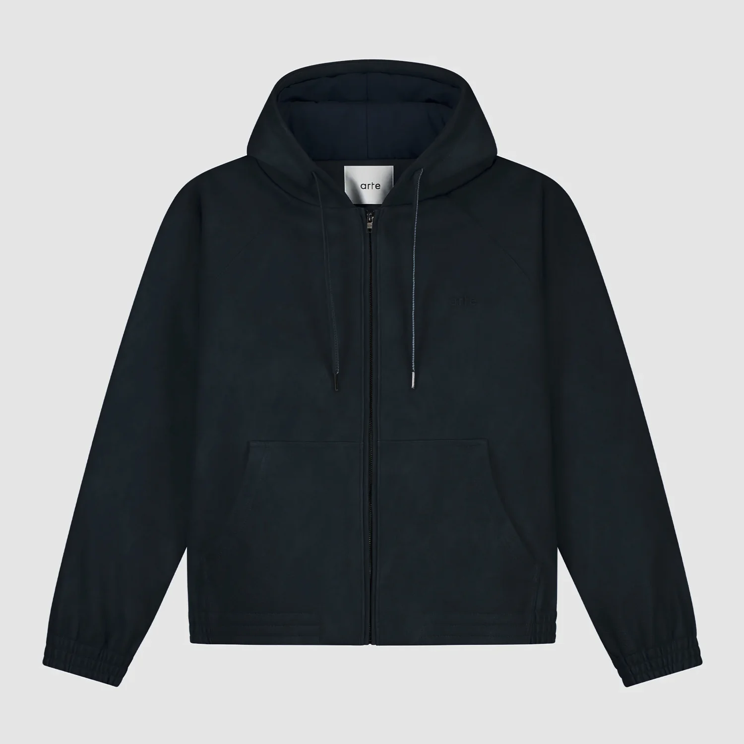 Veste à capuche en cuir - Marine