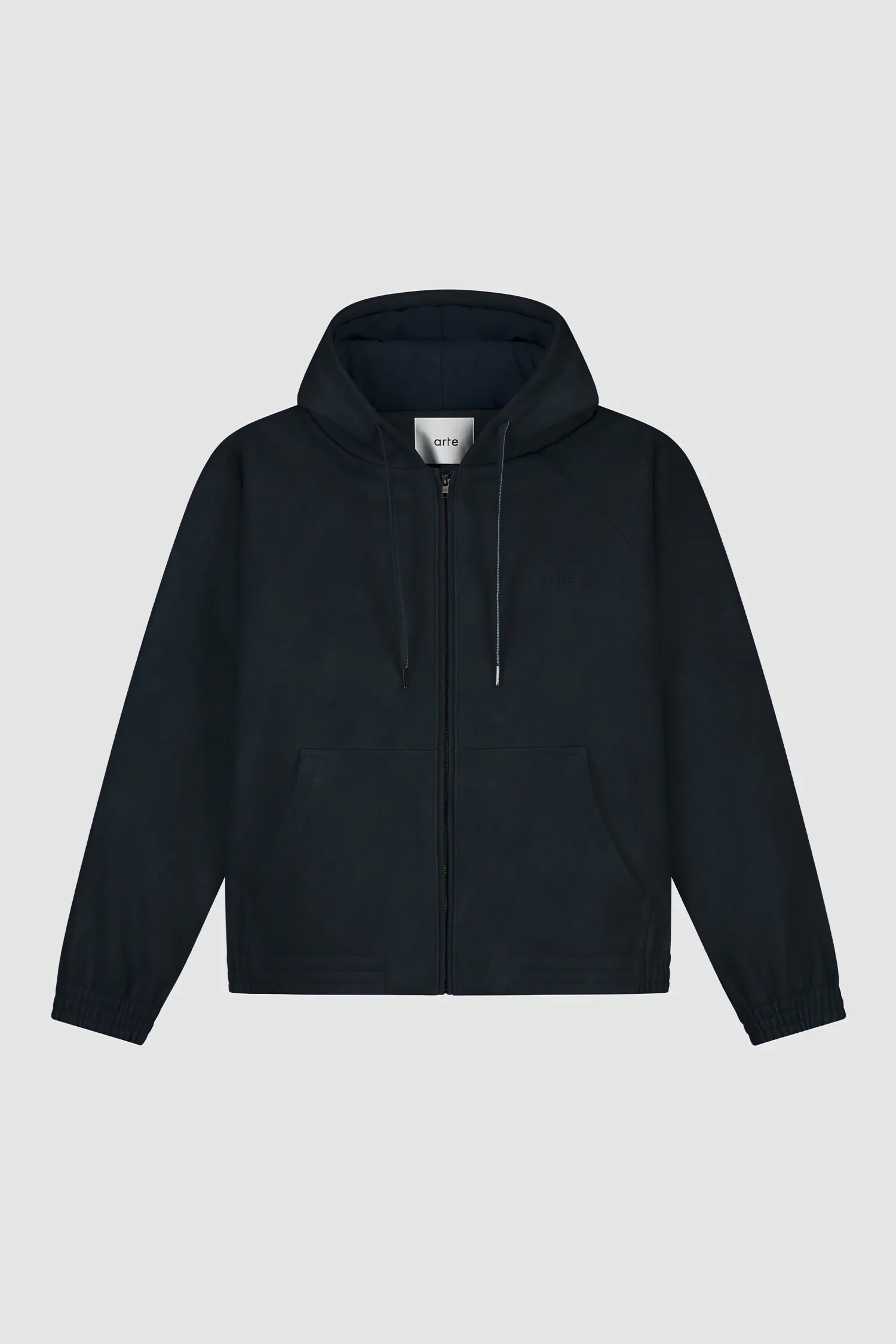 Veste à capuche en cuir - Marine - Image 9