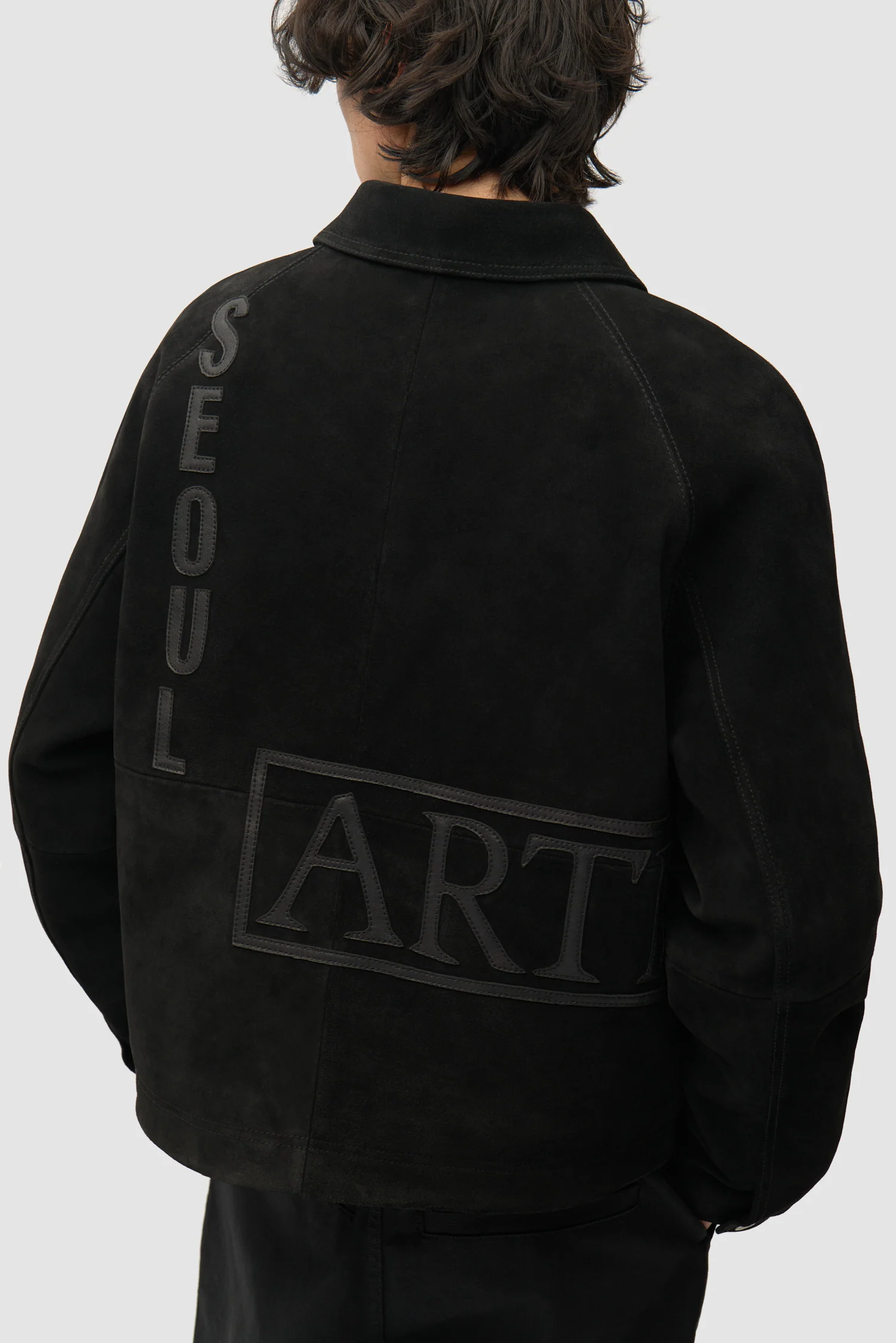 Veste à empiècements en cuir - Noir - Image 10