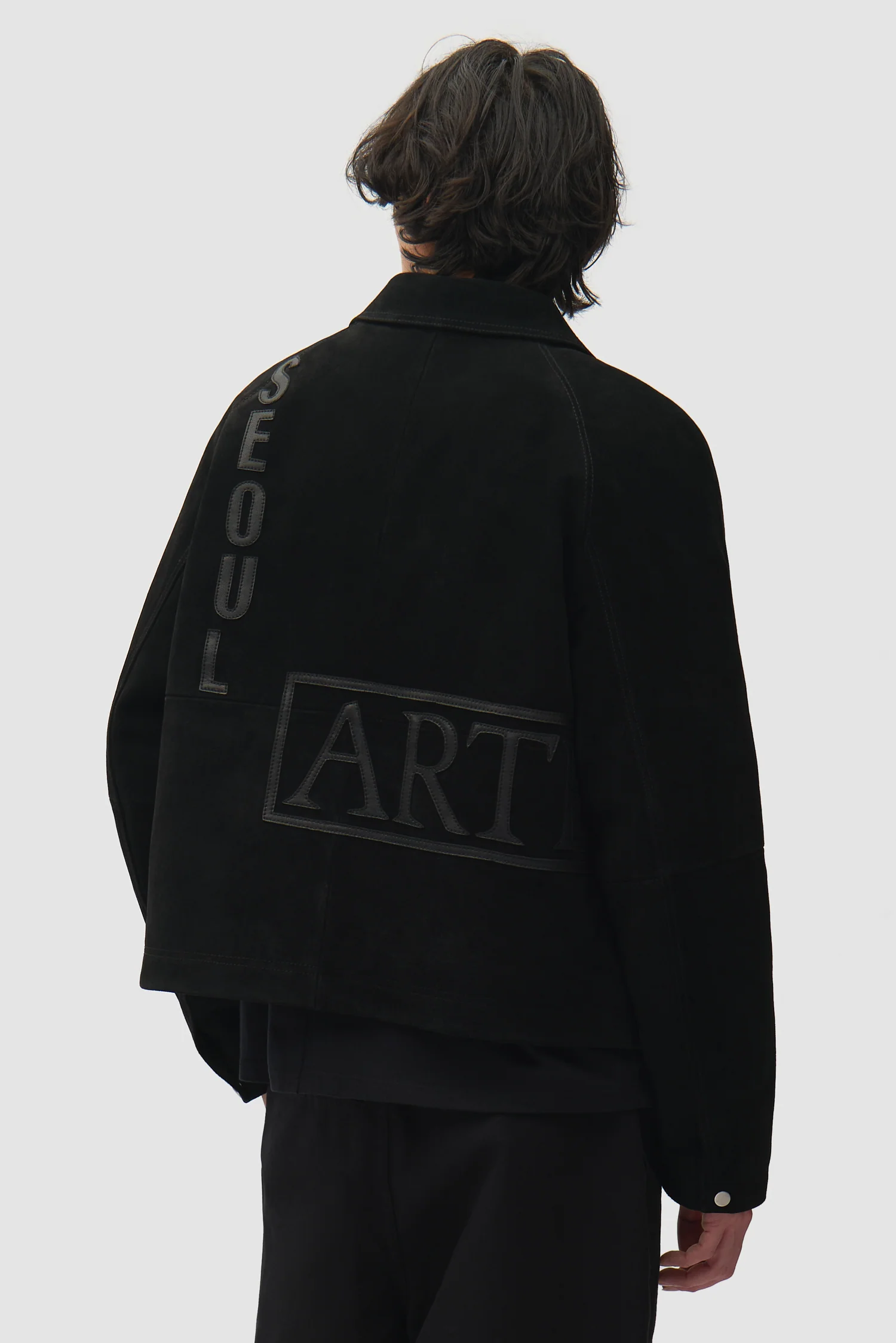 Veste à empiècements en cuir - Noir - Image 3