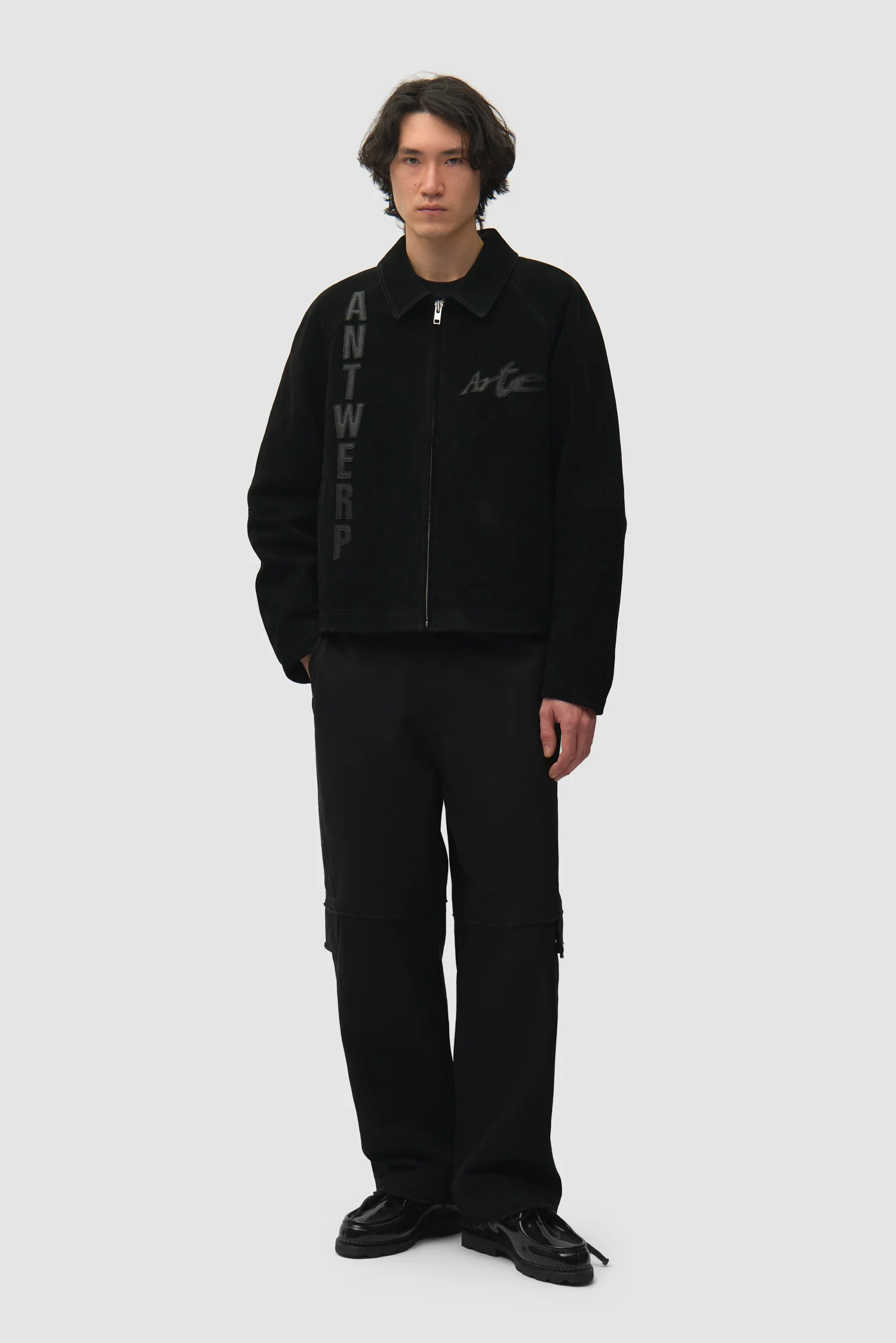 Veste à empiècements en cuir - Noir - Image 4