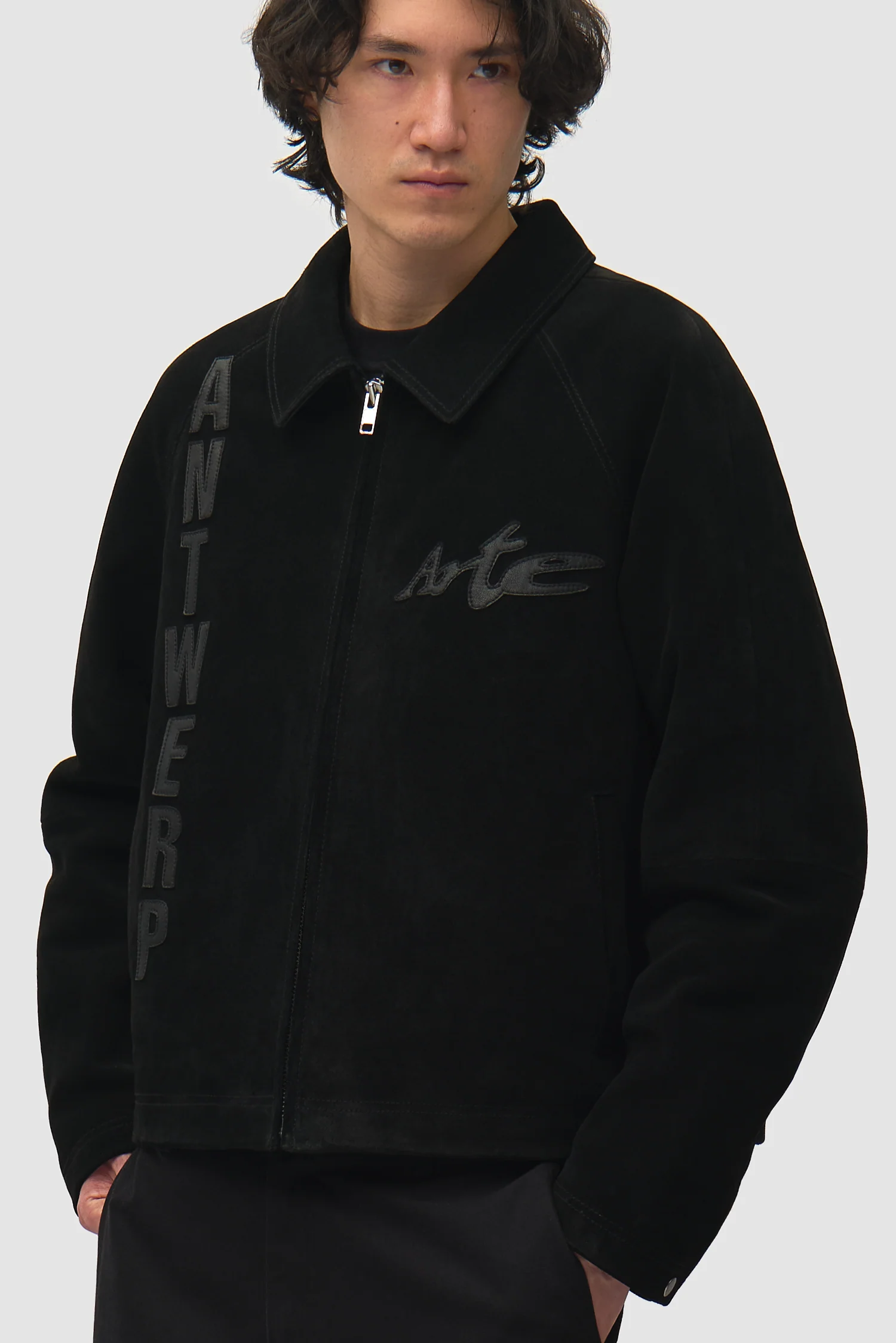 Veste à empiècements en cuir - Noir - Image 7