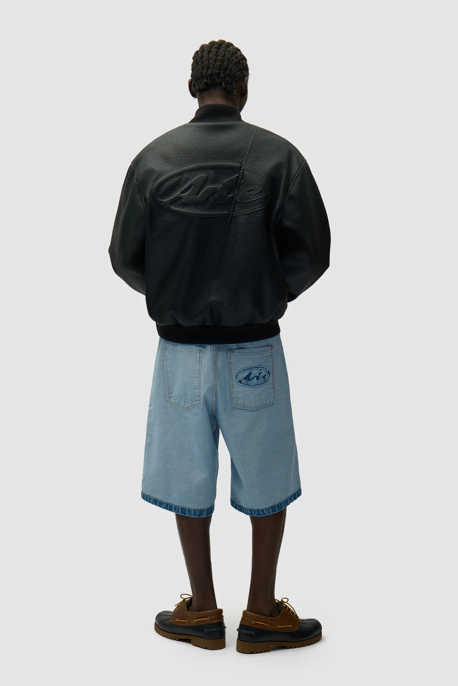 Veste universitaire en cuir - Noir - Image 5