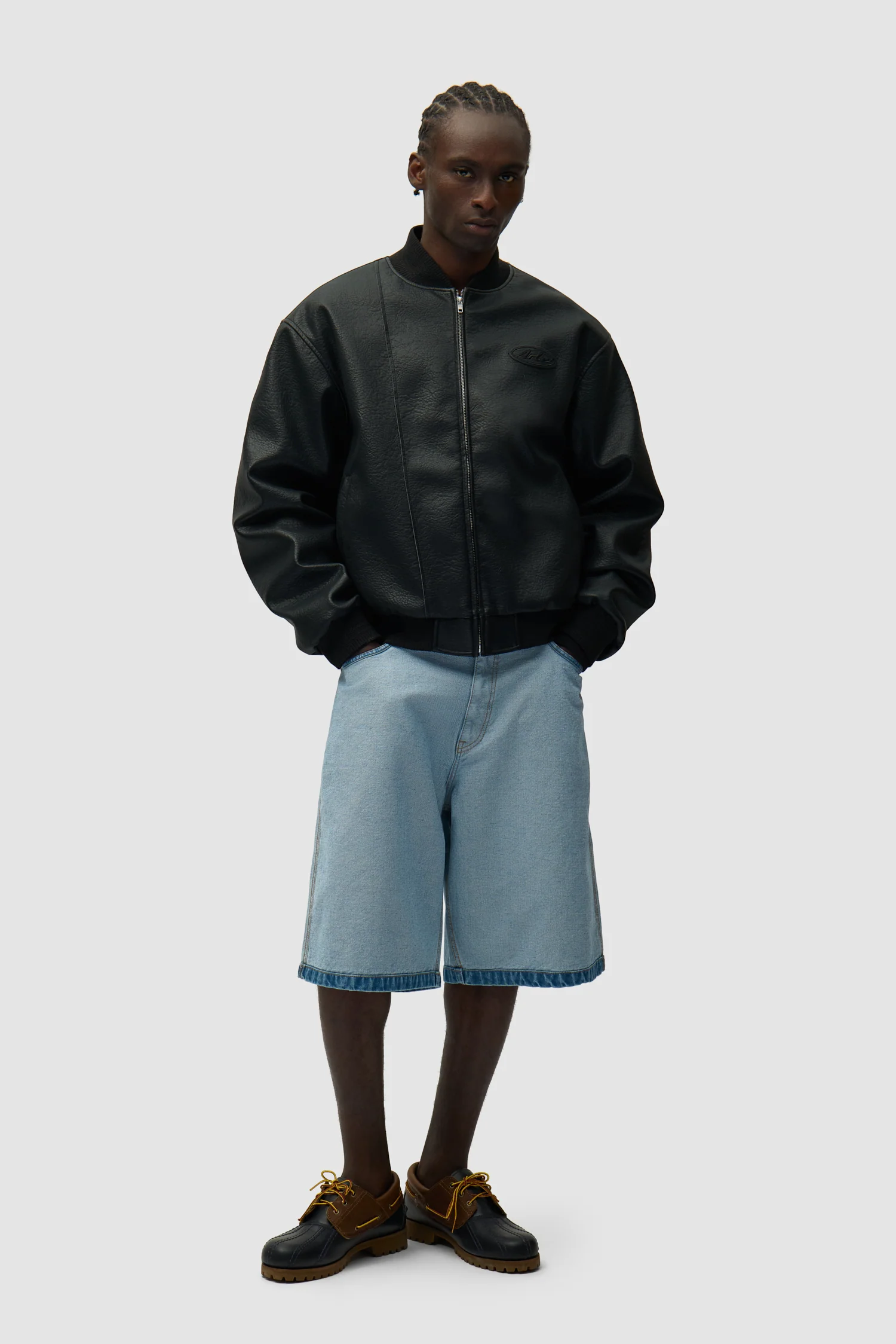 Veste universitaire en cuir - Noir - Image 6