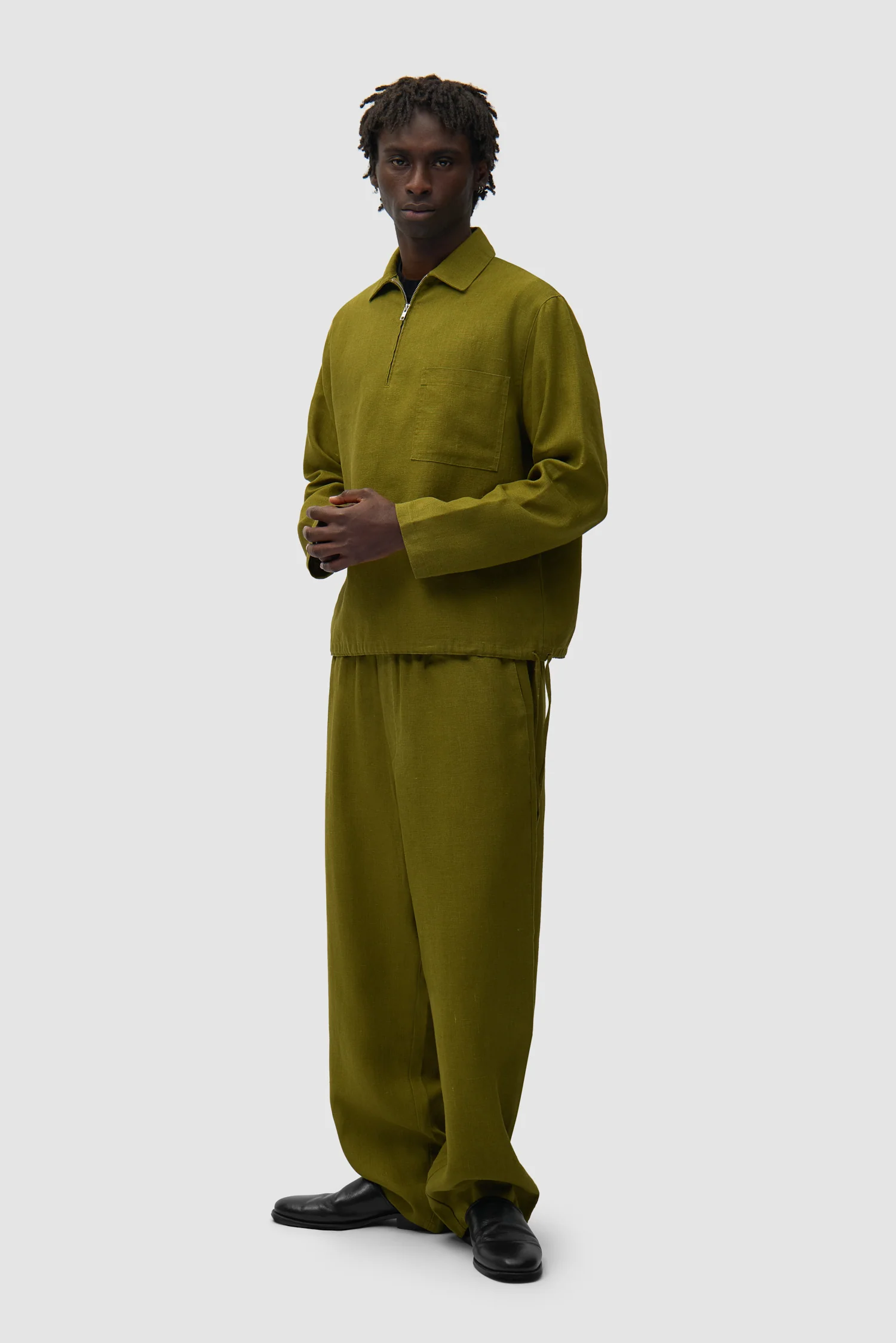Pantalon en lin - Vert - Image 5
