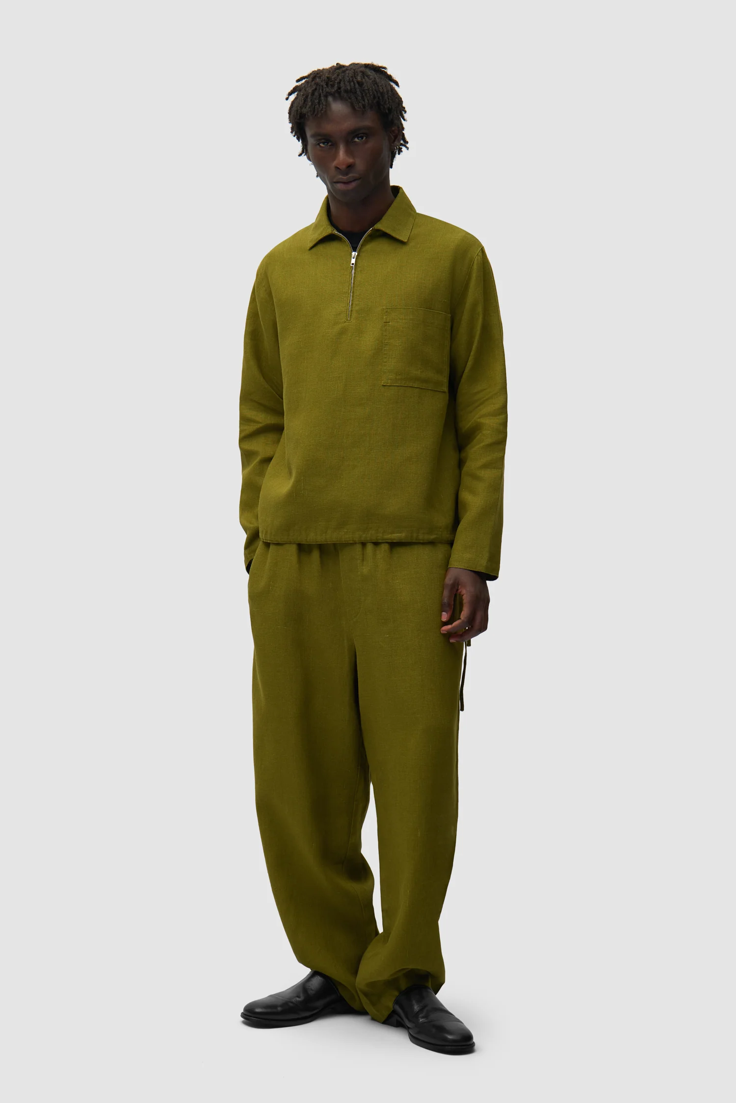 Pantalon en lin - Vert - Image 6