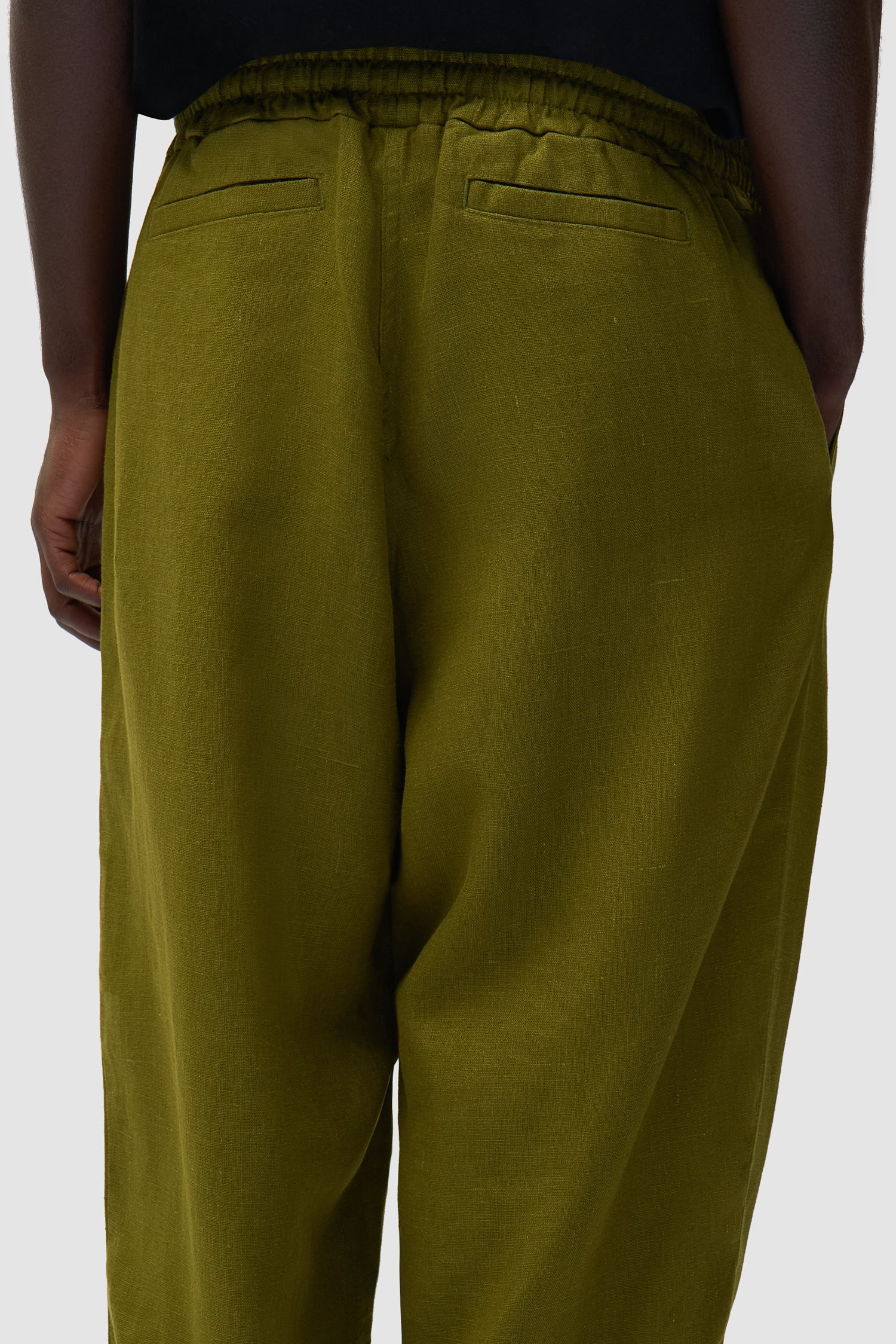Pantalon en lin - Vert - Image 8