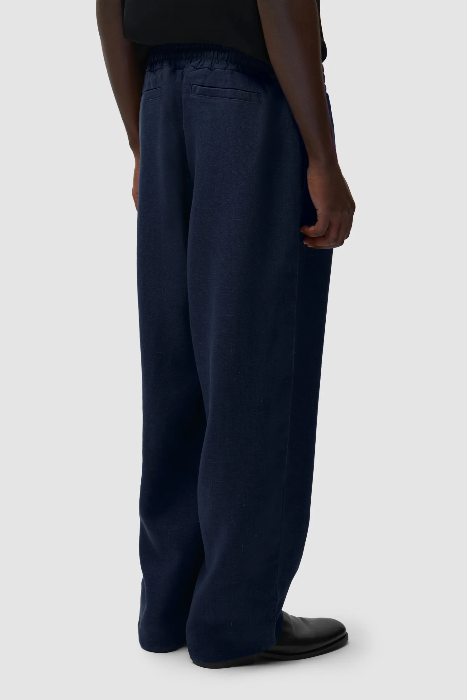 Pantalon en lin - Bleu marine - Image 4