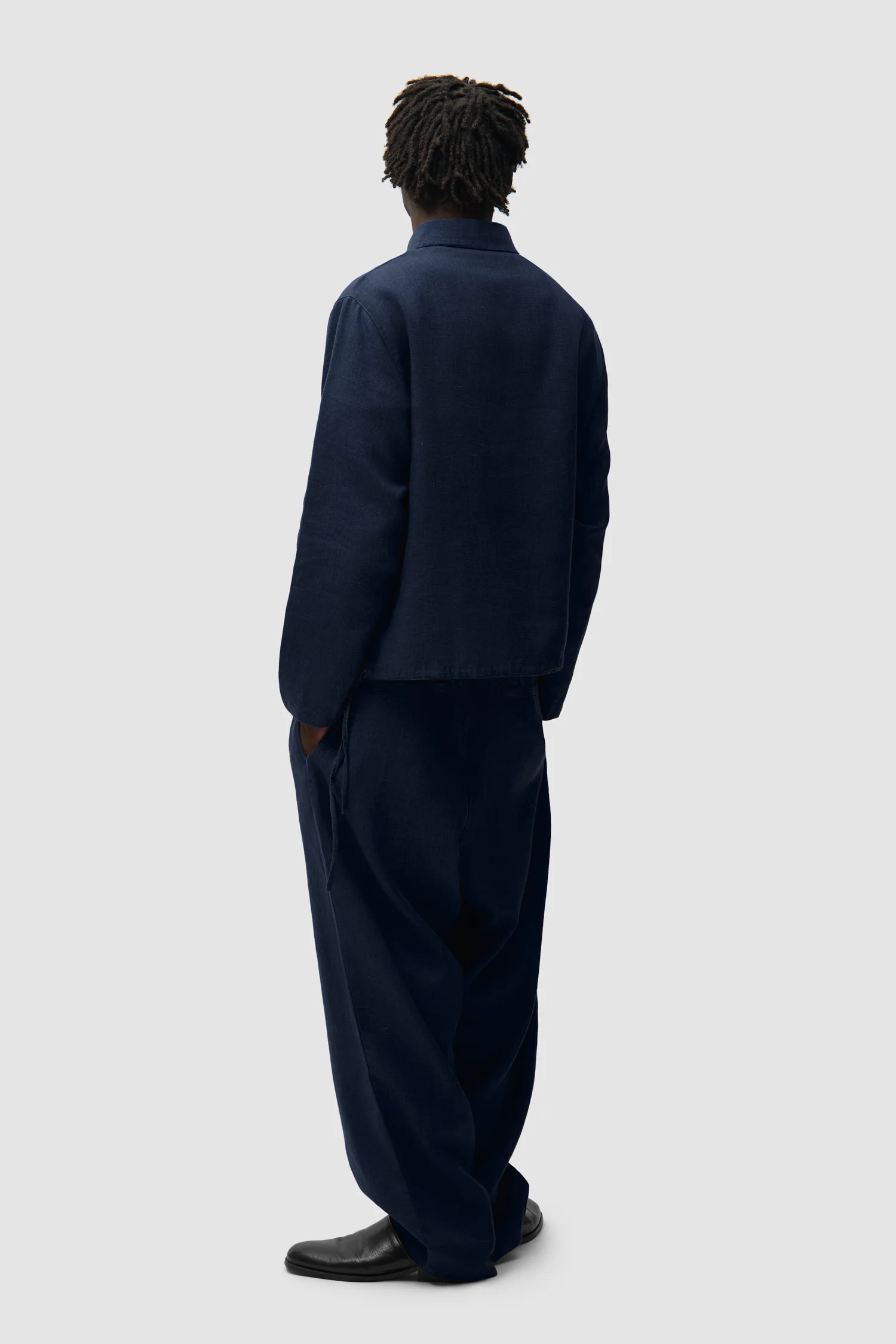 Pantalon en lin - Bleu marine - Image 7