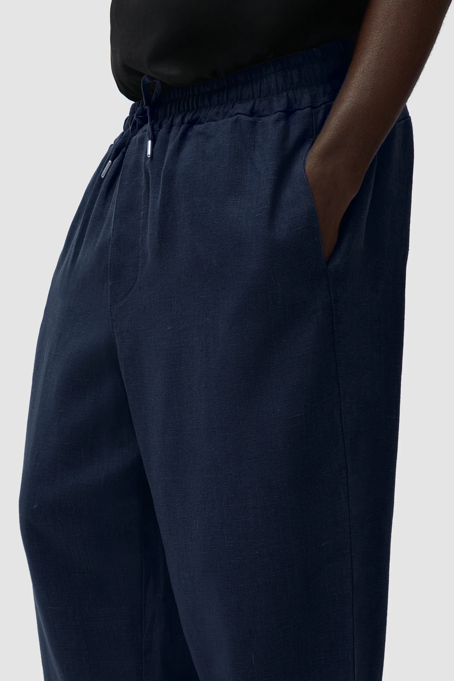 Pantalon en lin - Bleu marine - Image 8