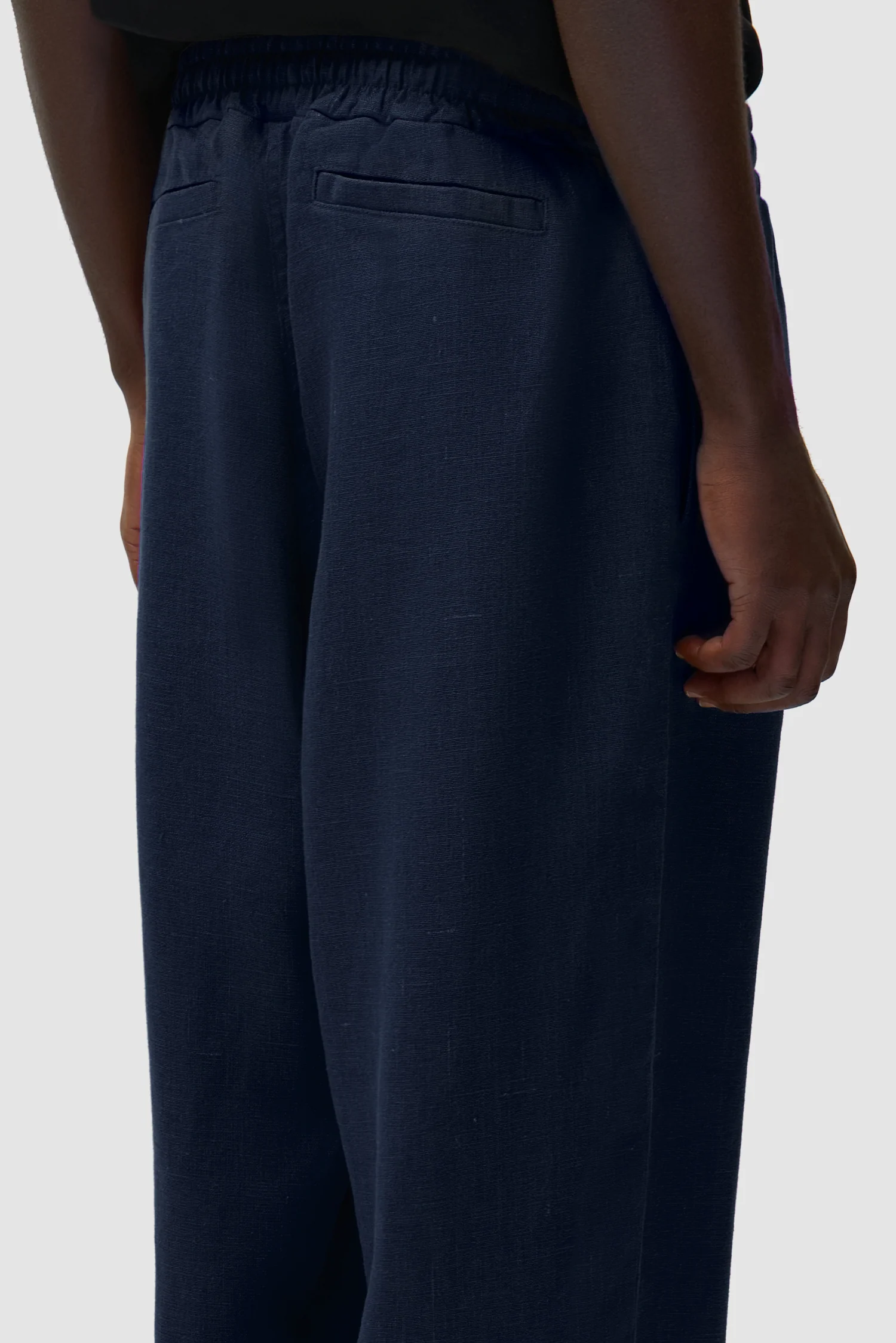 Pantalon en lin - Bleu marine - Image 9