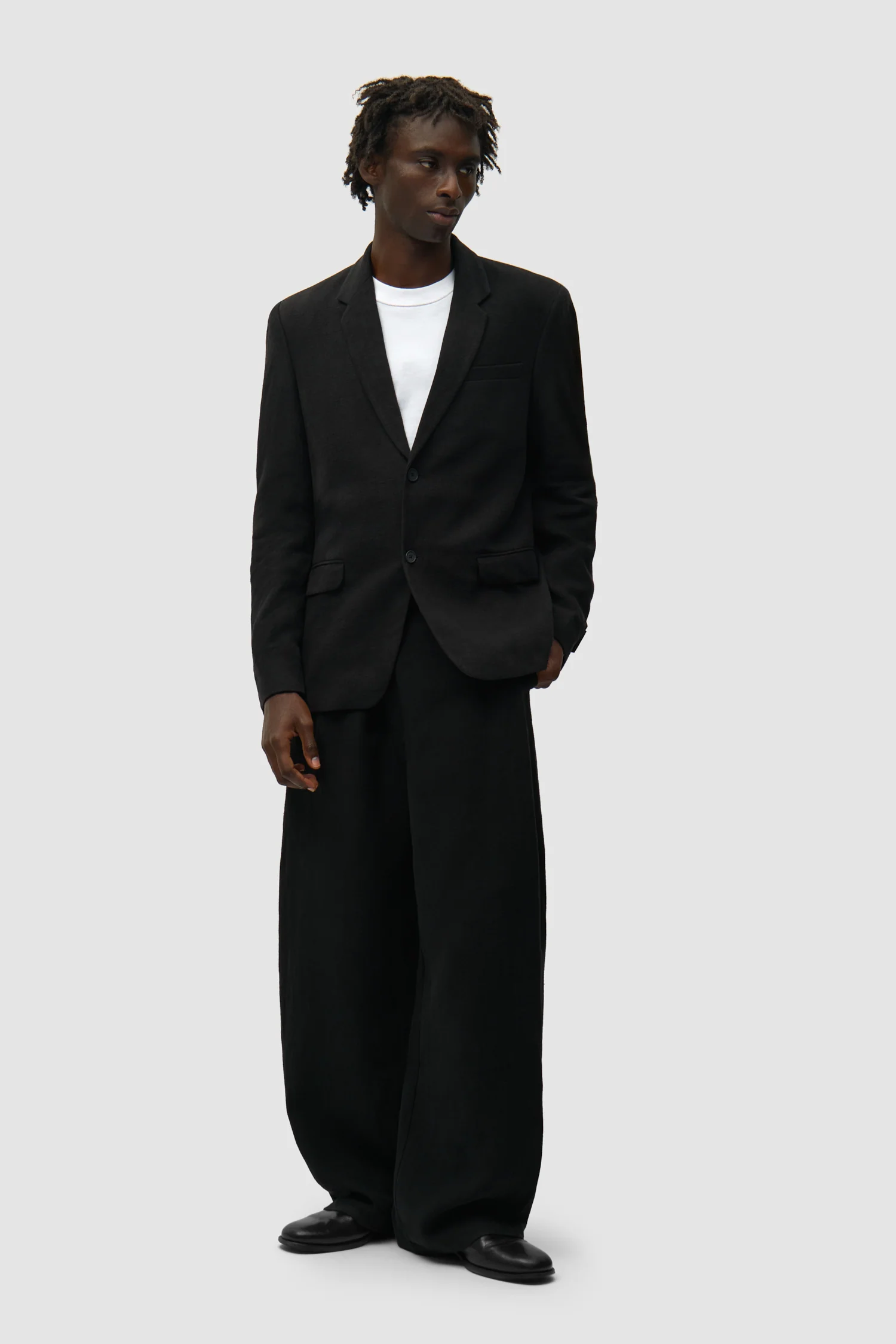 Veste de costume en lin - Noir - Image 4
