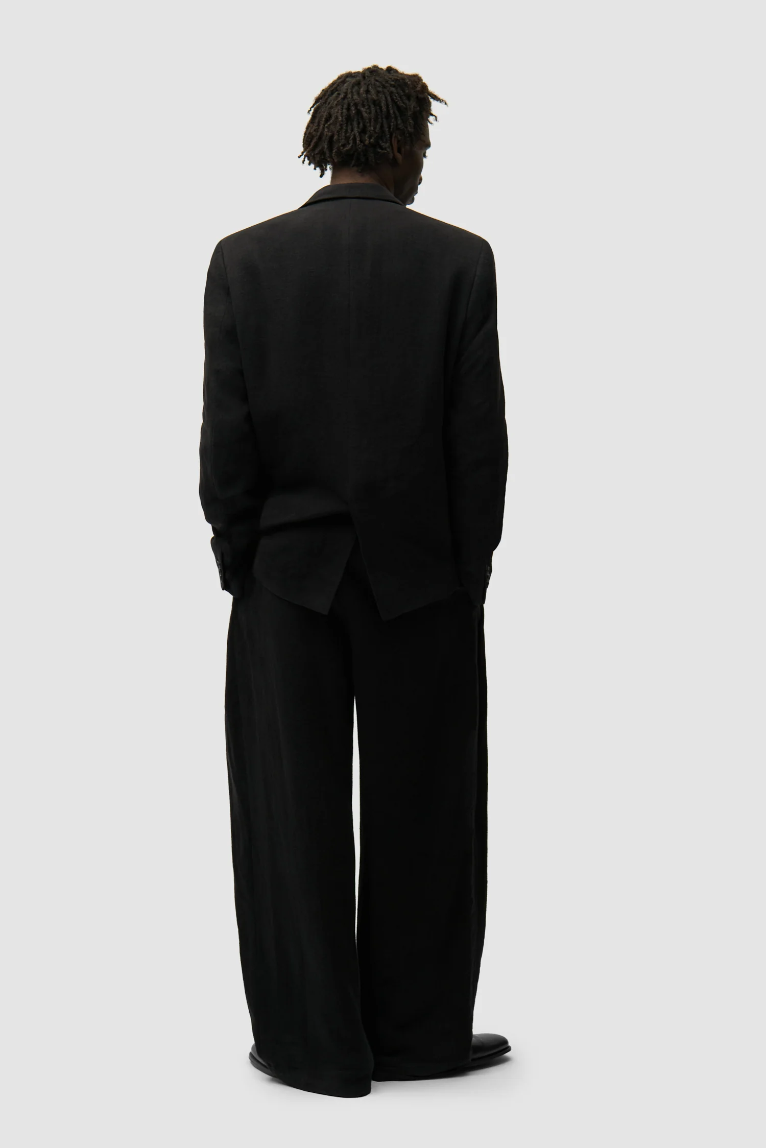 Veste de costume en lin - Noir - Image 6