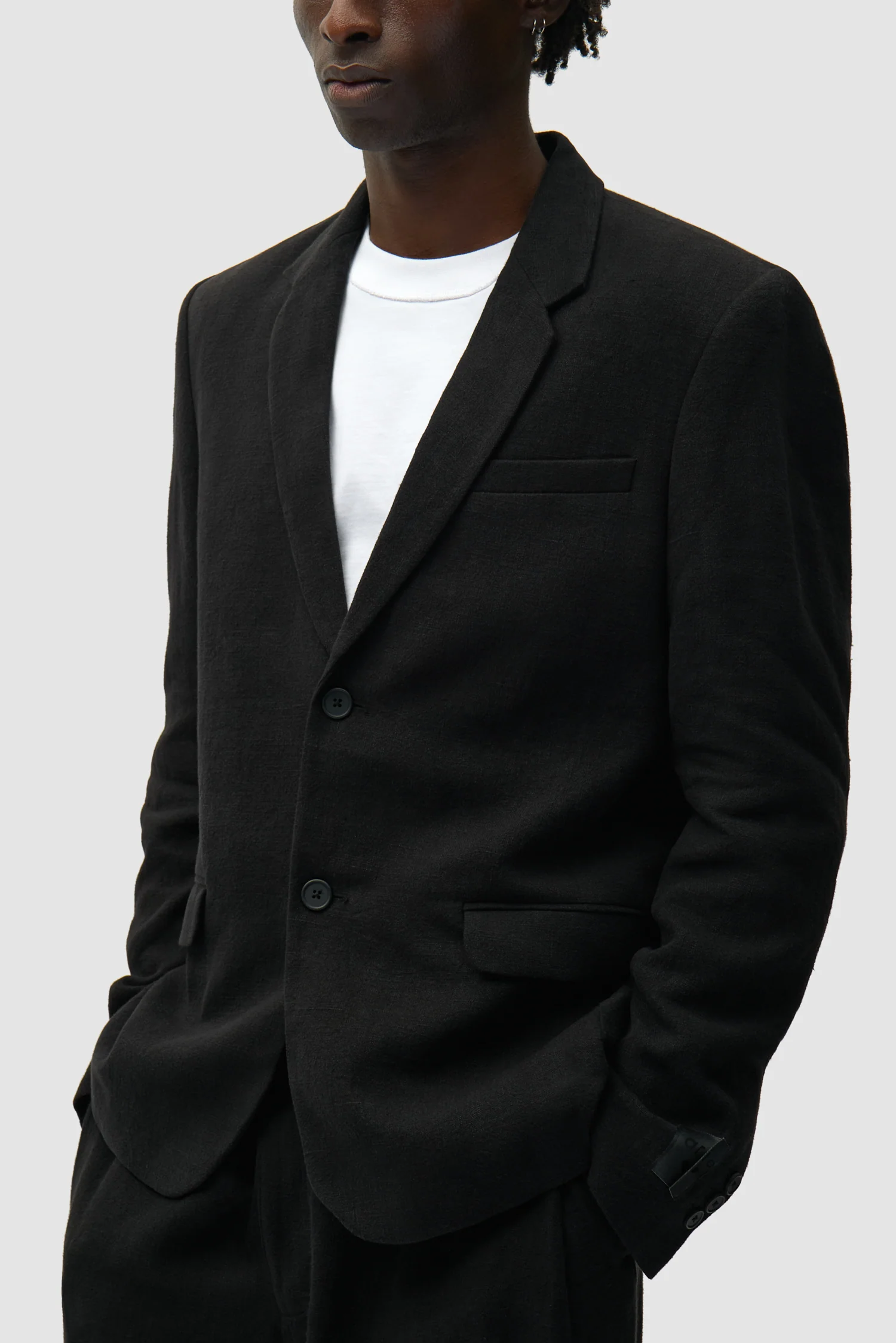 Veste de costume en lin - Noir - Image 7