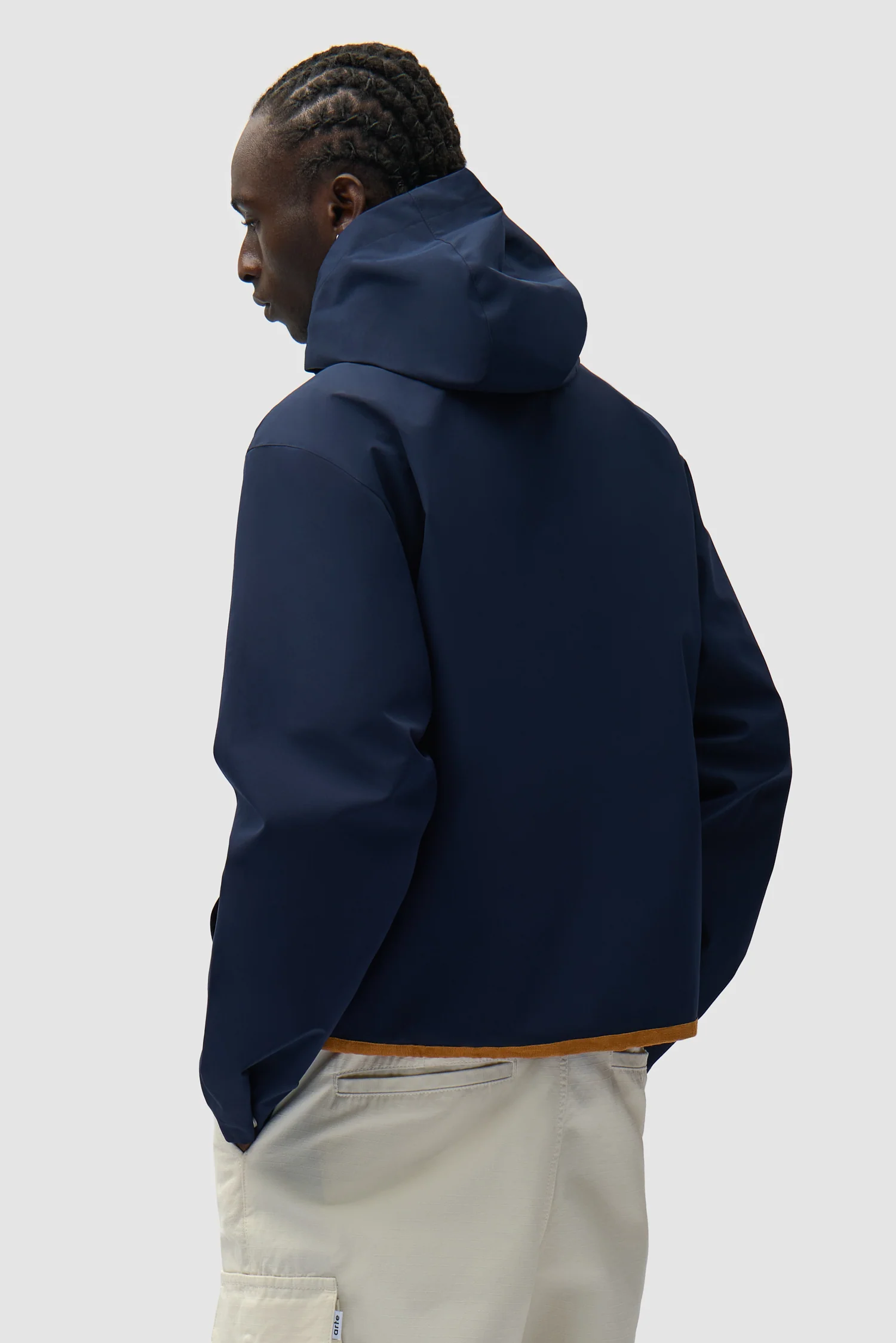 Veste à capuche en lin - Bleu marine - Image 3